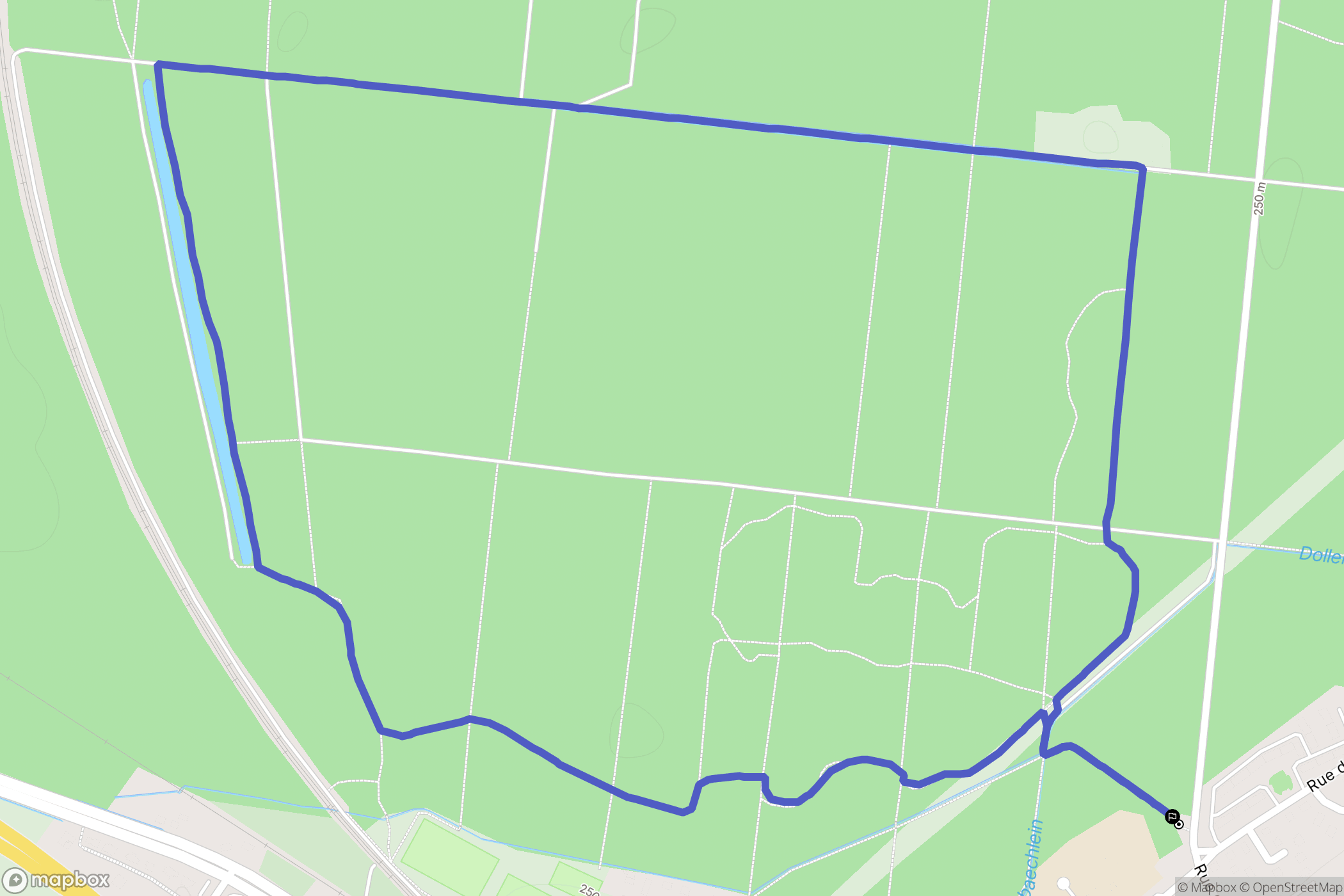 Lutterbach : carte du parcours de randonnée - France