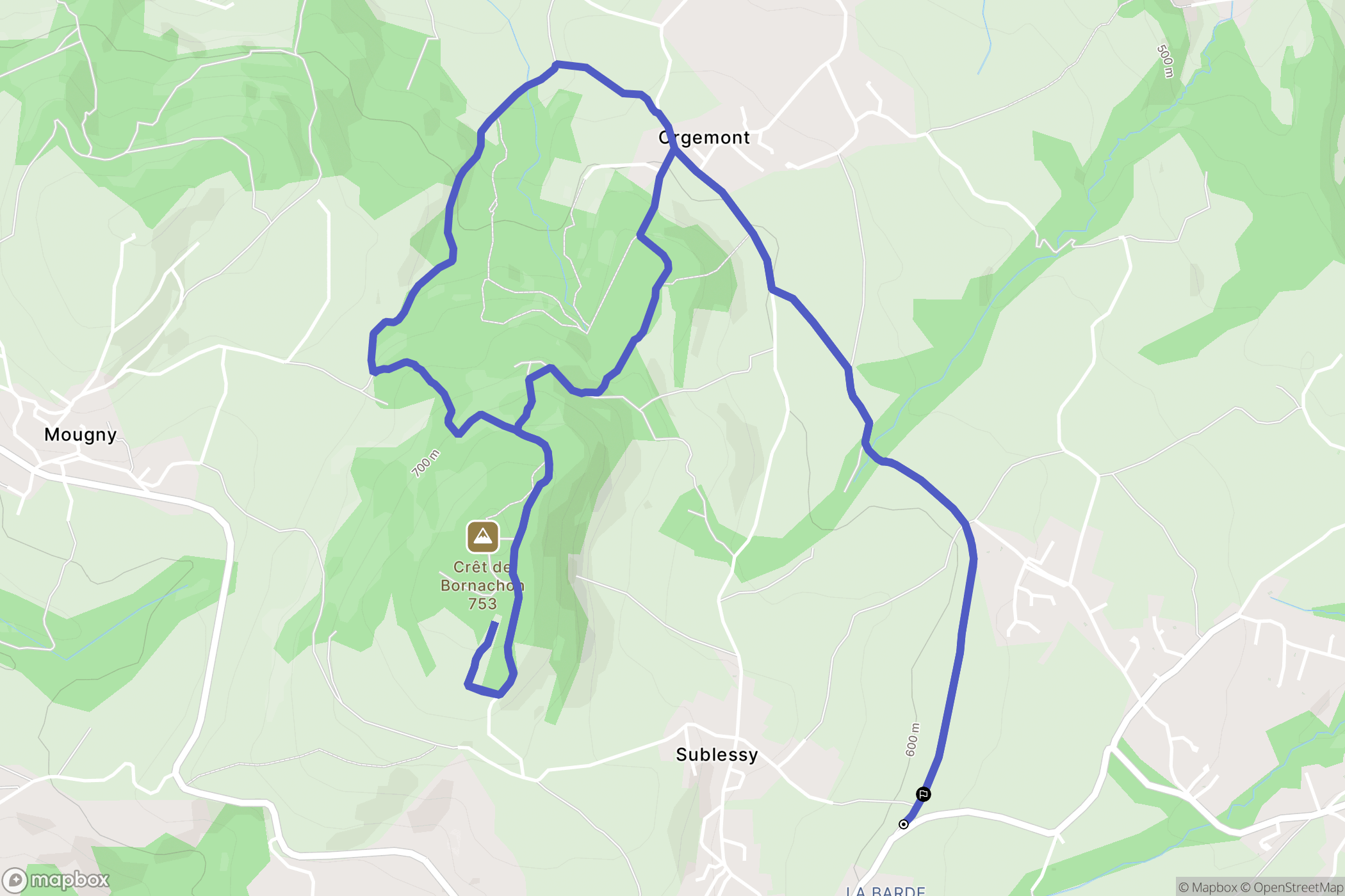 Sillingy : carte du parcours de randonnée - France