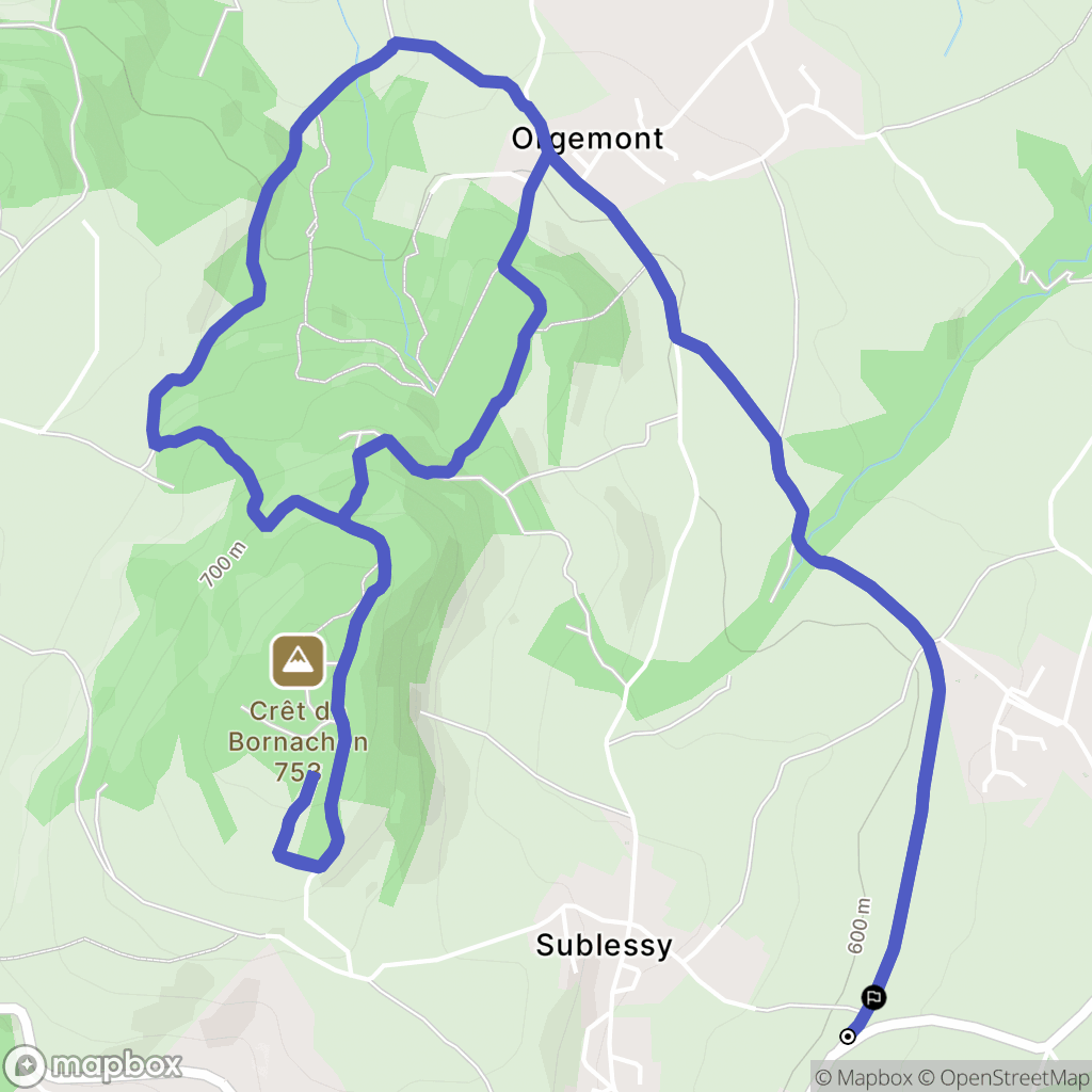 Sillingy : carte du parcours de randonnée - France