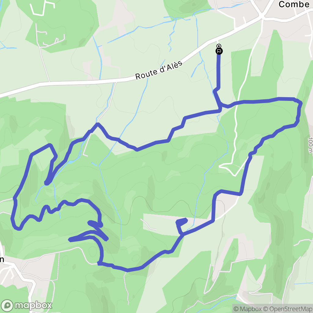 Sabran : carte du parcours de randonnée - France