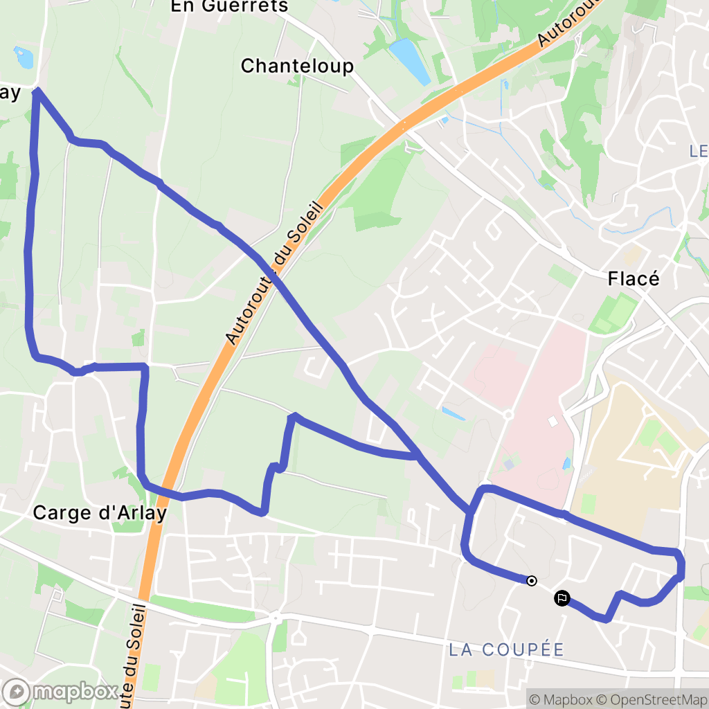 Charnay-lès-Mâcon : carte du parcours de randonnée - France