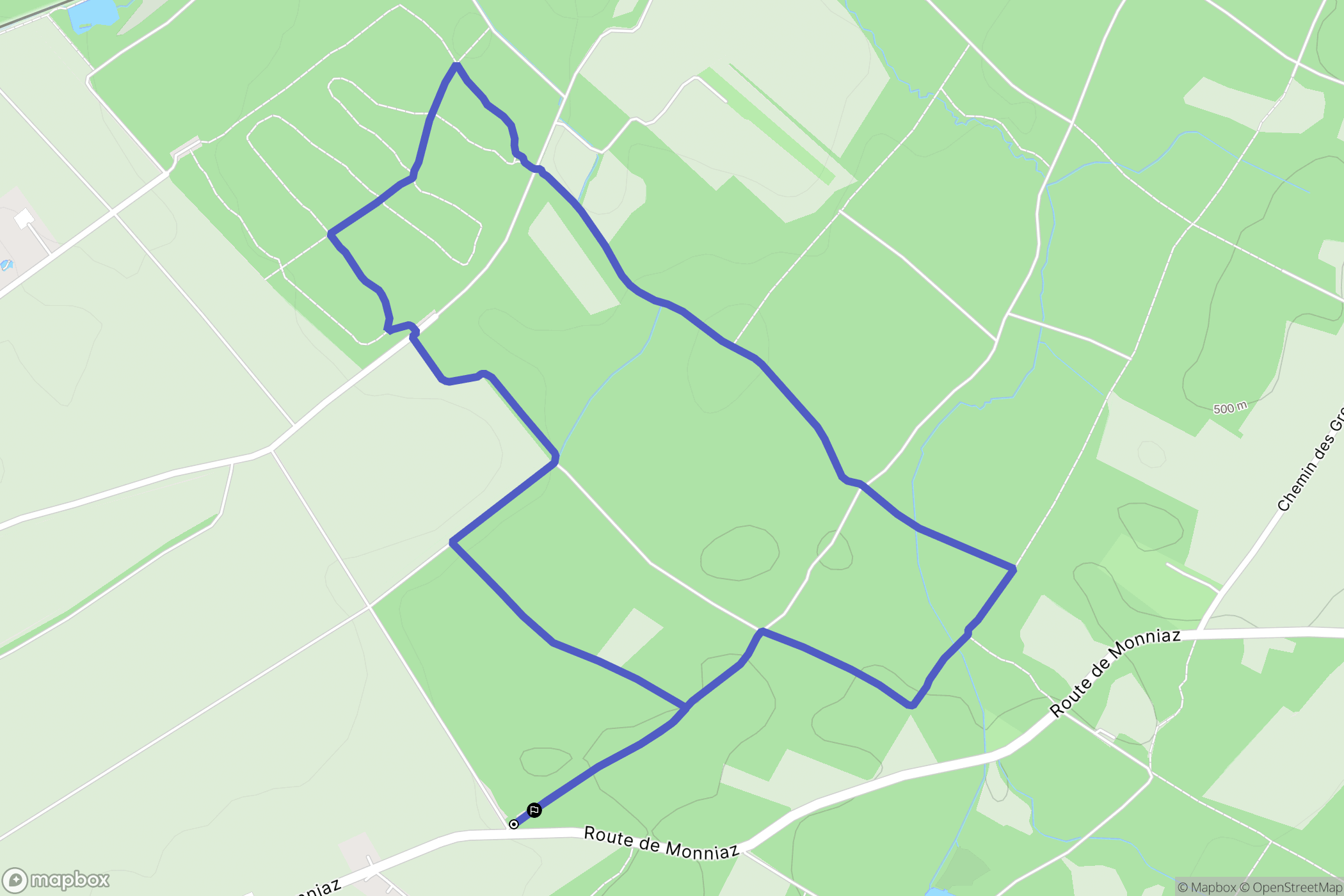 Jussy : carte du parcours de randonnée - Switzerland