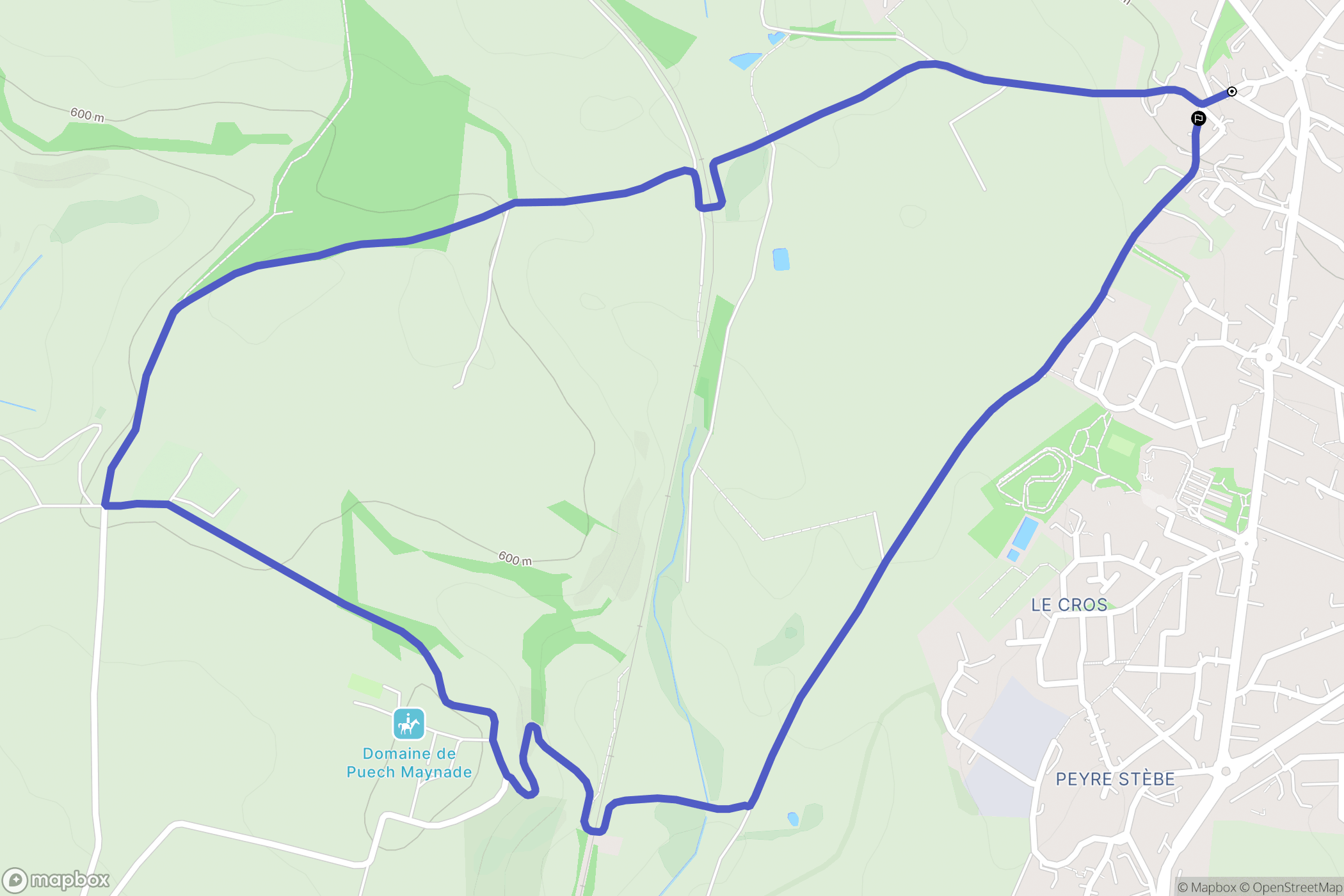 Sébazac-Concourès : carte du parcours de randonnée - France