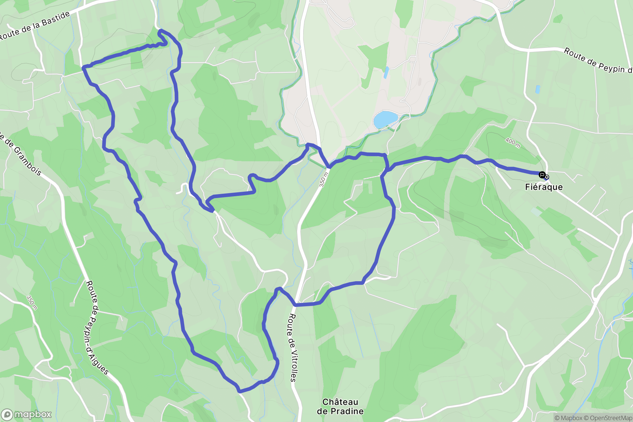 La Bastide-des-Jourdans : carte du parcours de randonnée - France