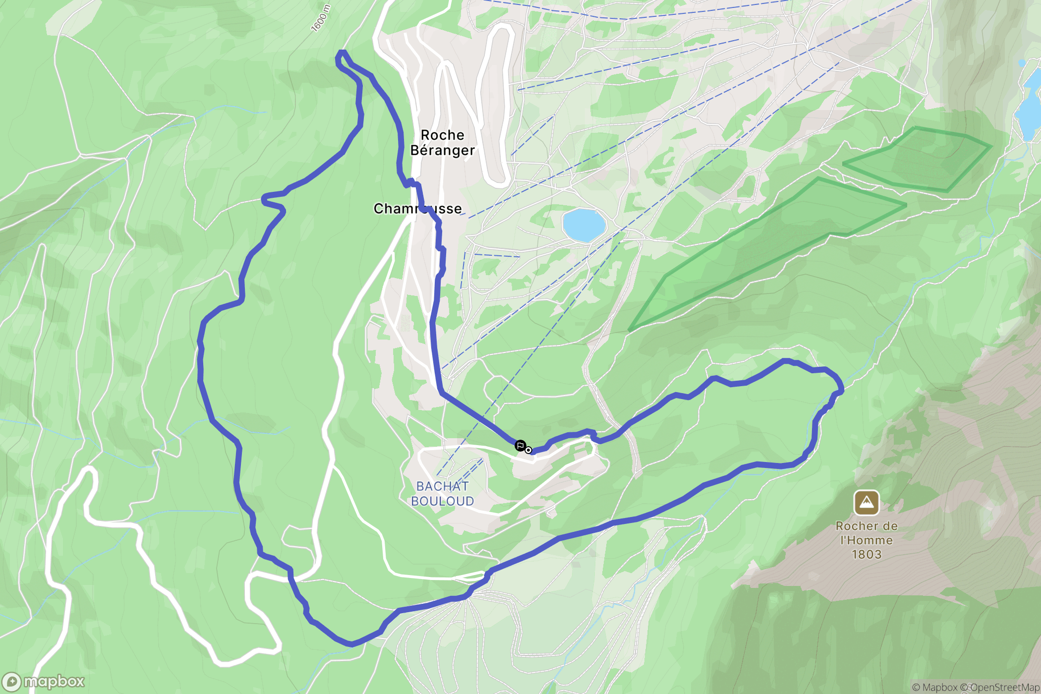 Chamrousse : carte du parcours de randonnée - France
