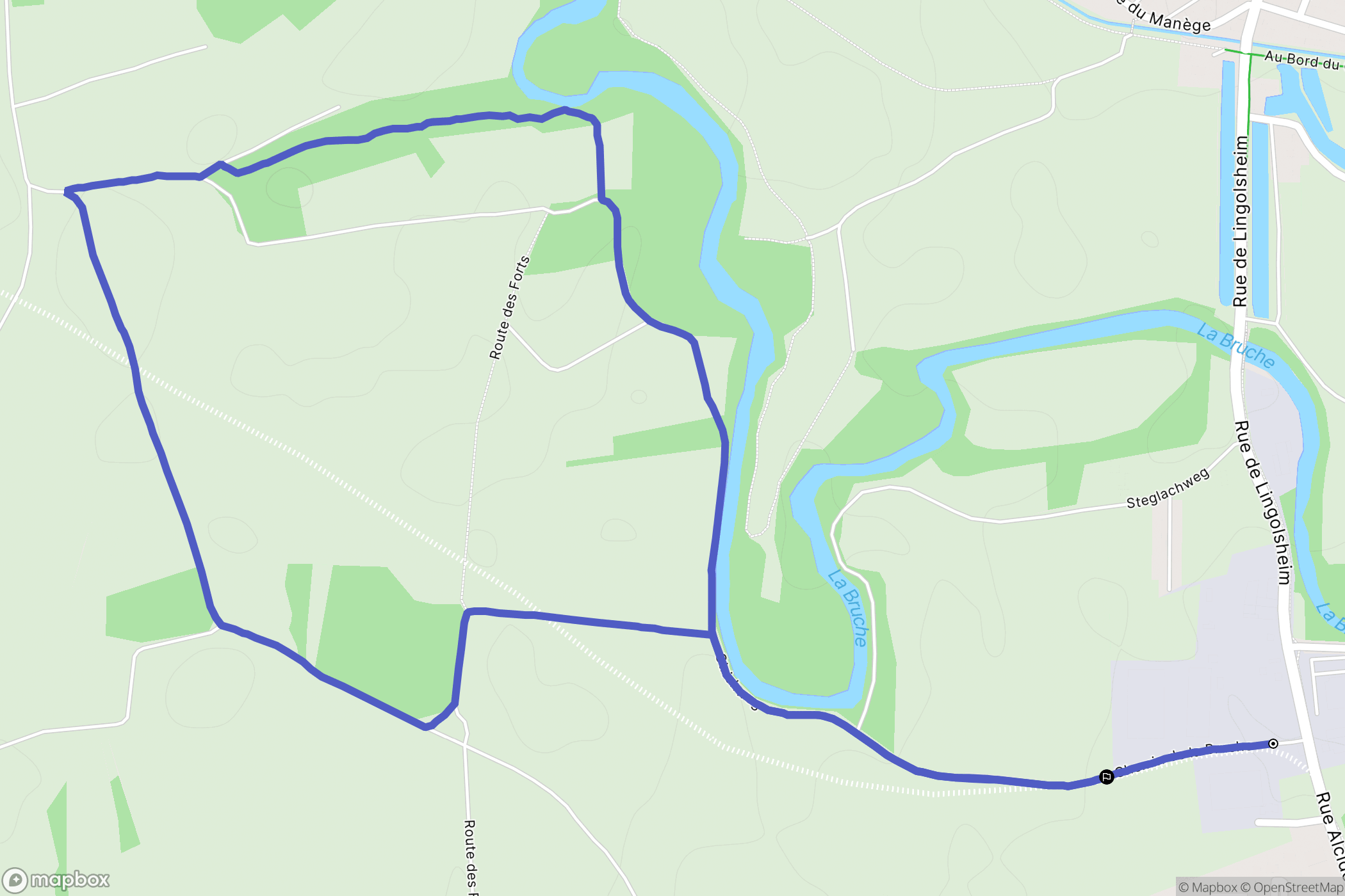 Lingolsheim : carte du parcours de randonnée - France