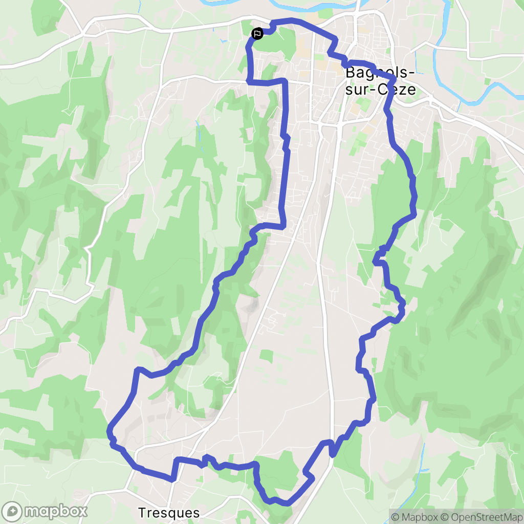 Bagnols-sur-Cèze : carte du parcours de randonnée - France