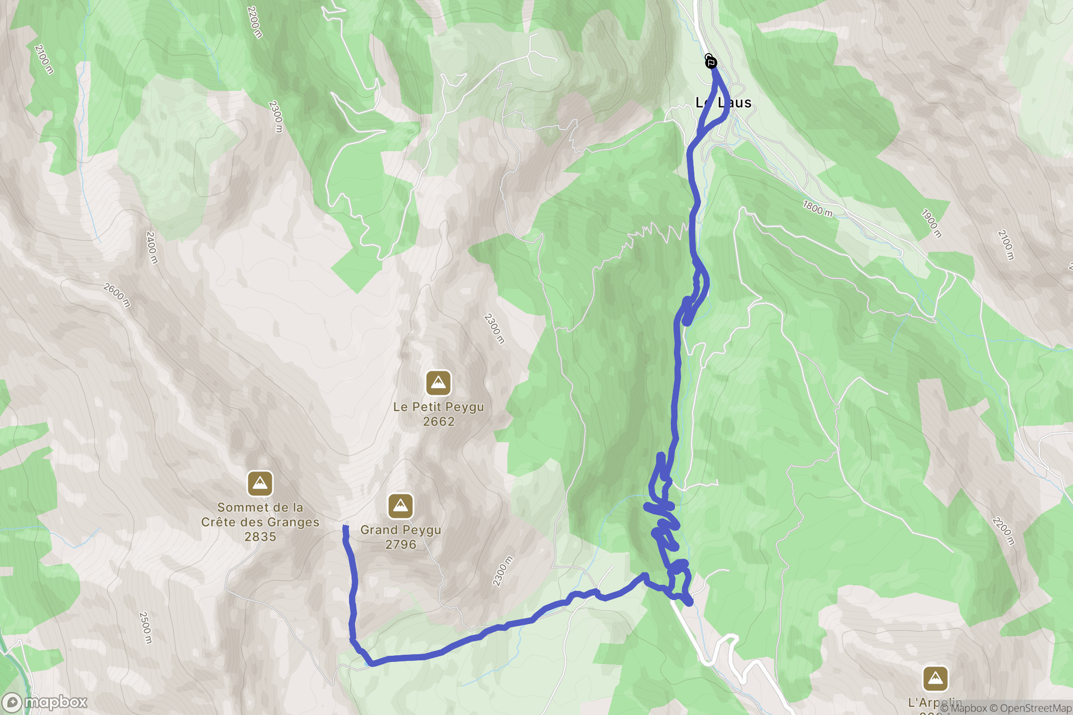 Cervières : carte du parcours de randonnée - France