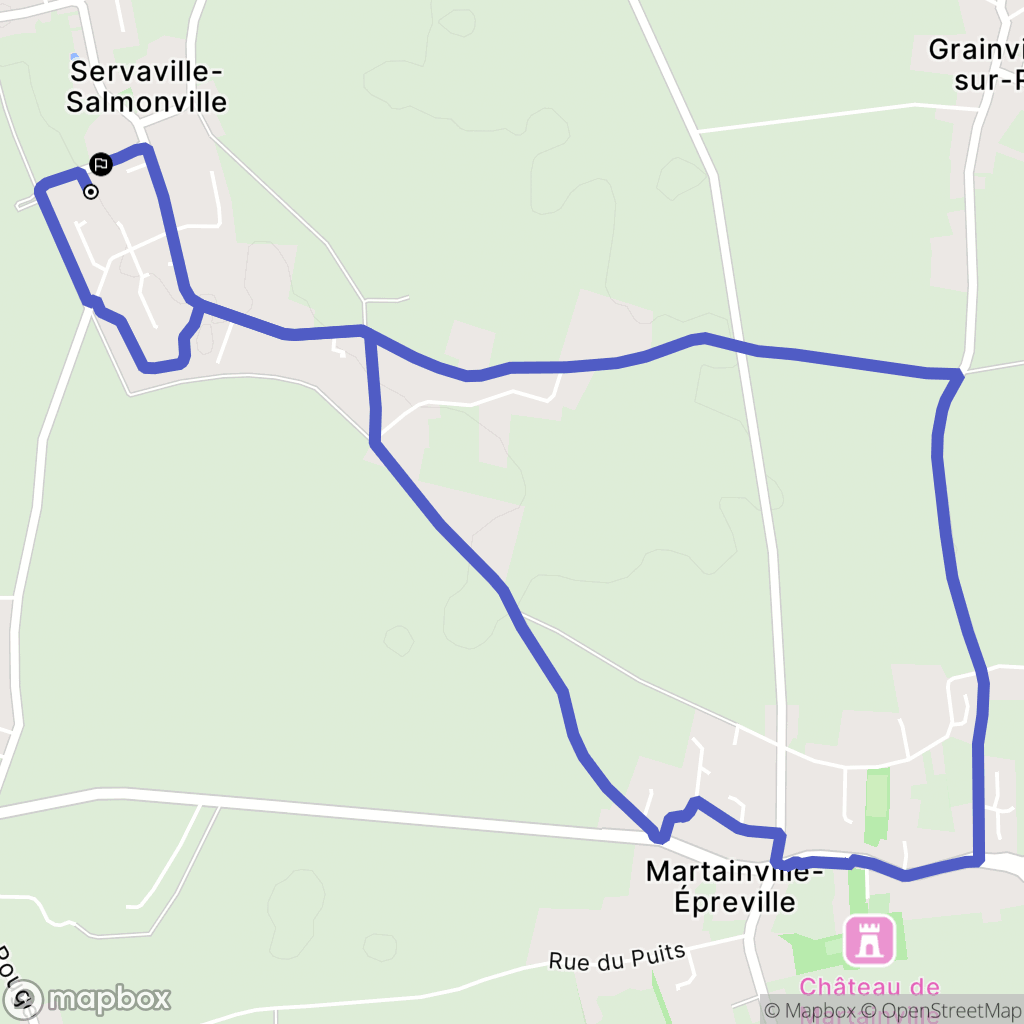 Servaville-Salmonville : carte du parcours de randonnée - France