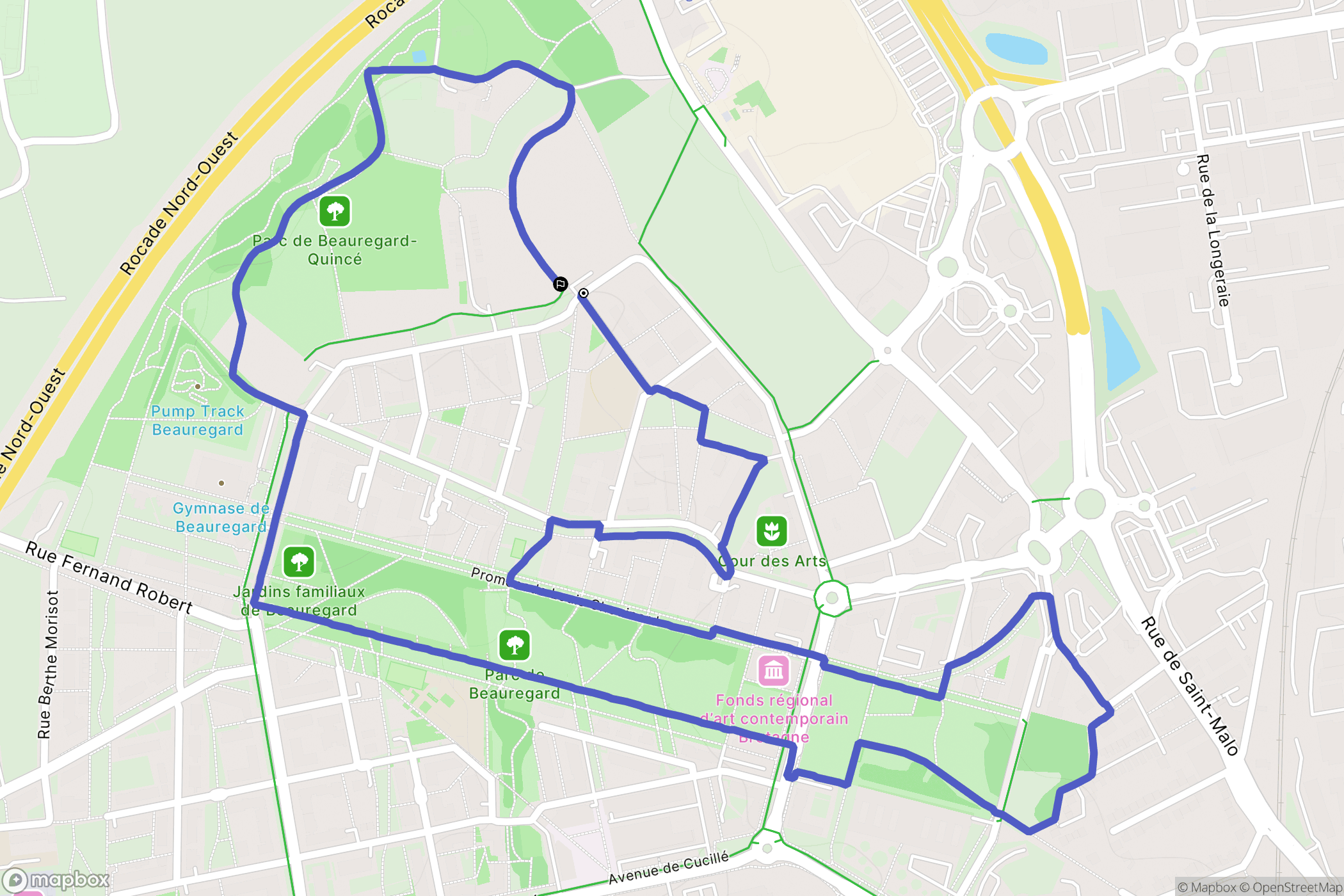 Beauregard : carte du parcours de randonnée - France