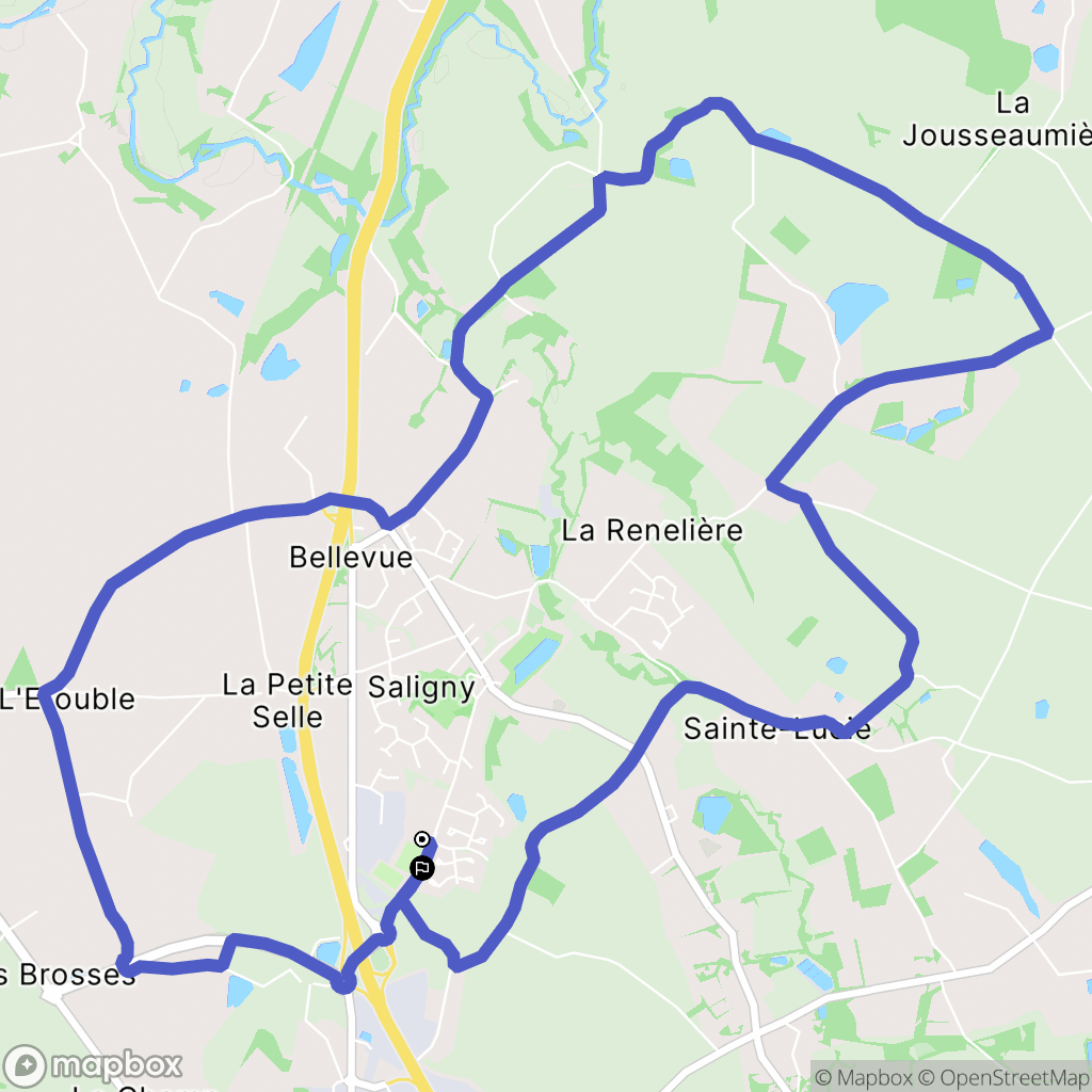 Bellevigny : carte du parcours de randonnée - France