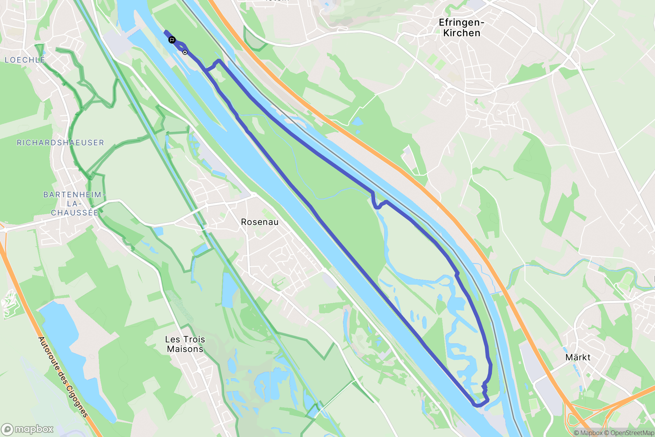 Rosenau : carte du parcours de randonnée - France
