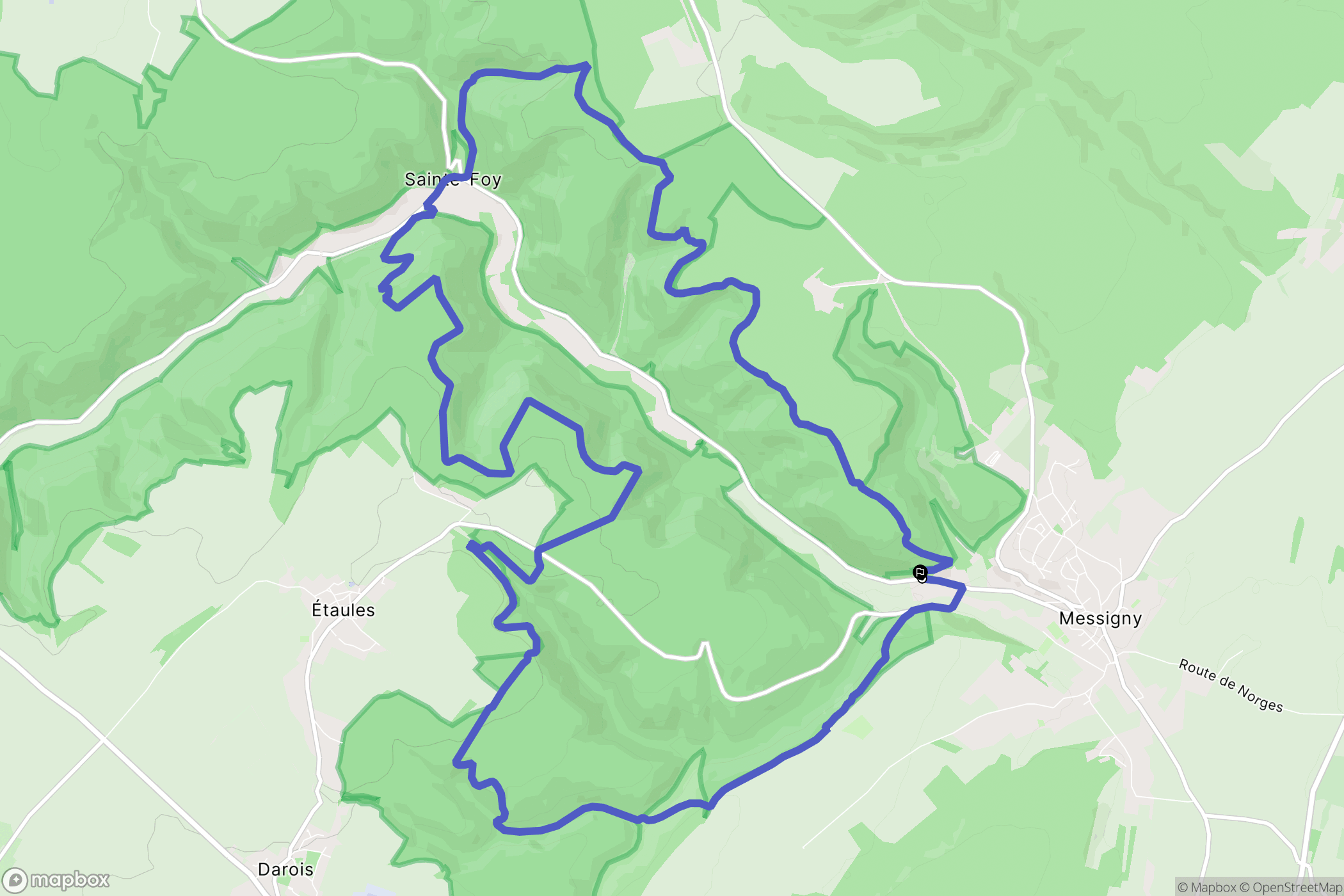 Messigny-et-Vantoux : carte du parcours de randonnée - France