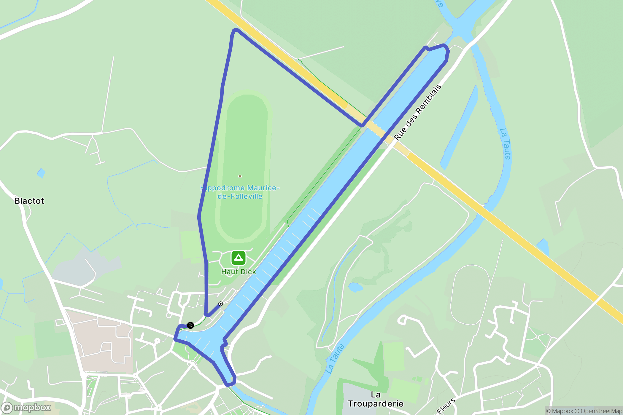 Carentan les Marais : carte du parcours de randonnée - France
