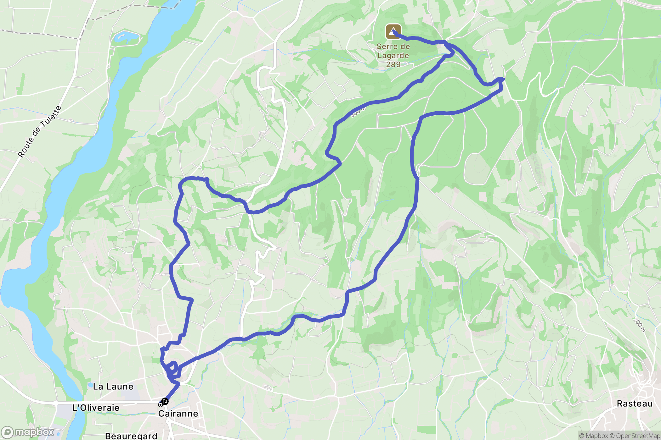 Cairanne : carte du parcours de randonnée - France