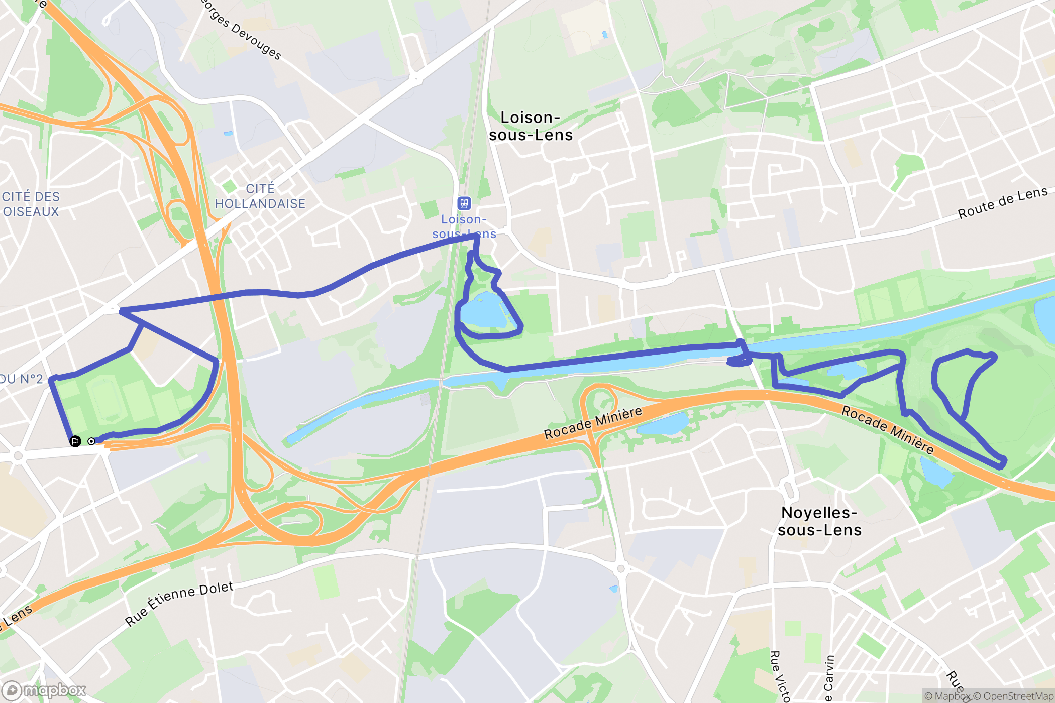 Lens : carte du parcours de randonnée - France