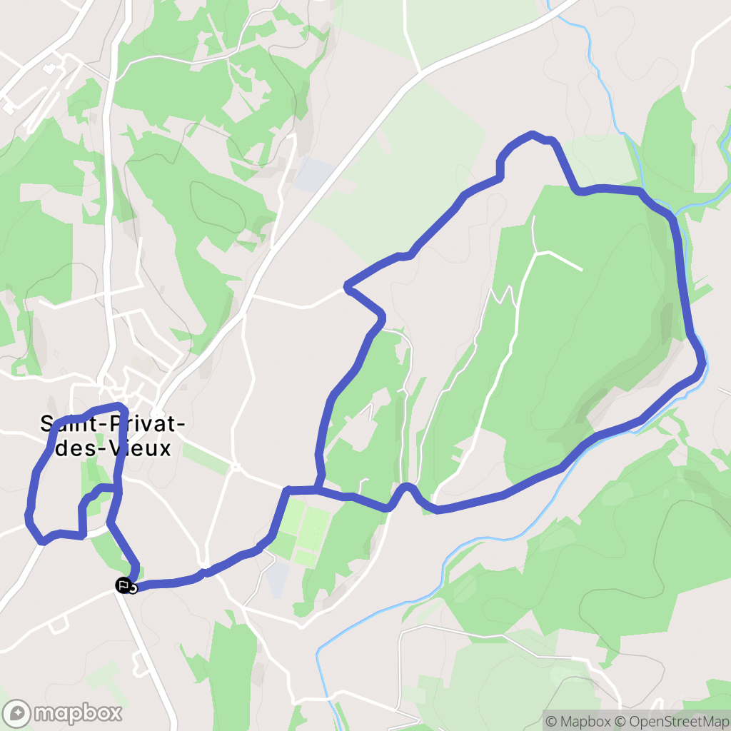 Saint-Privat-des-Vieux : carte du parcours de randonnée - France