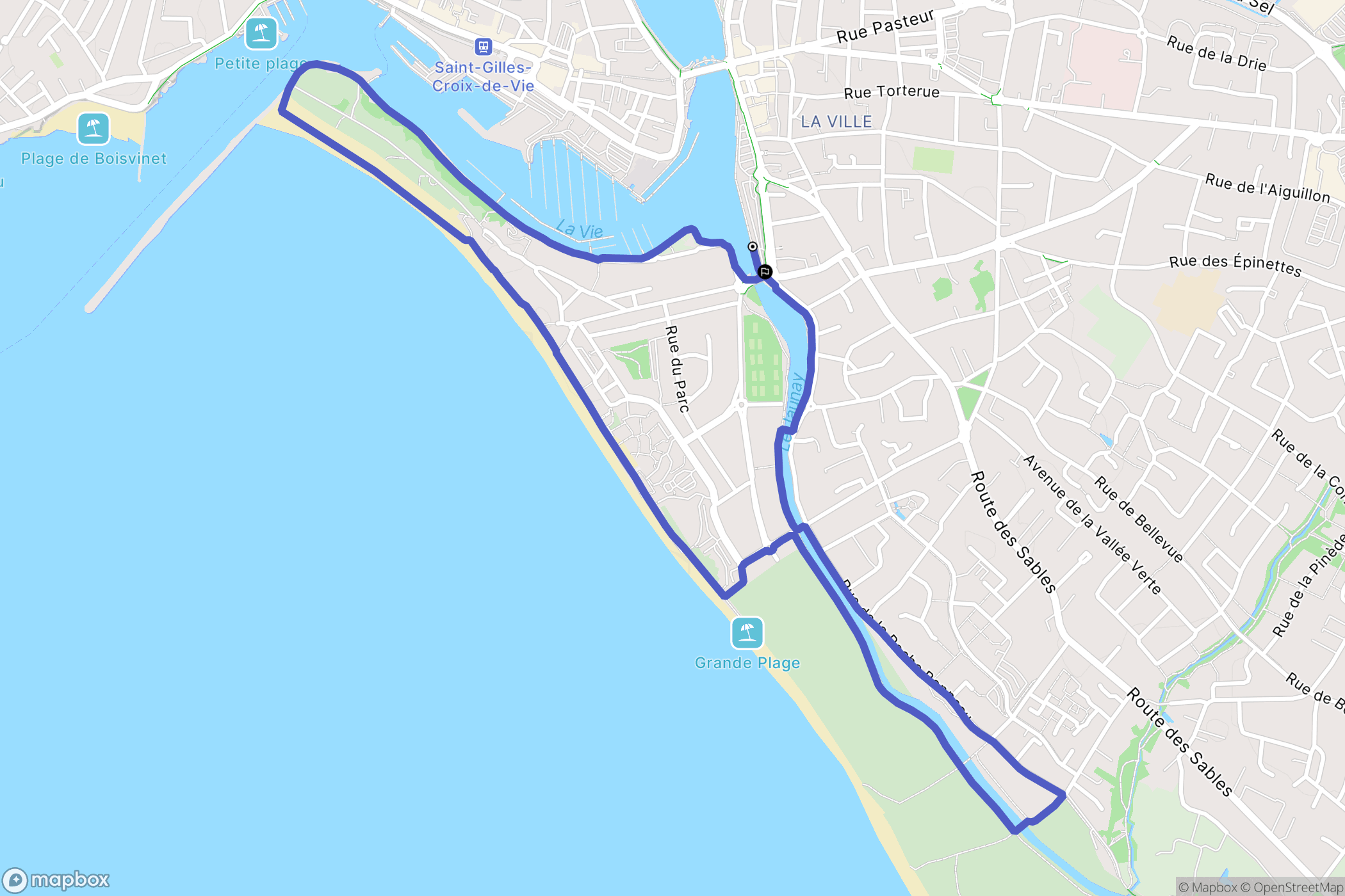 Saint-Gilles-Croix-de-Vie : carte du parcours de randonnée - France