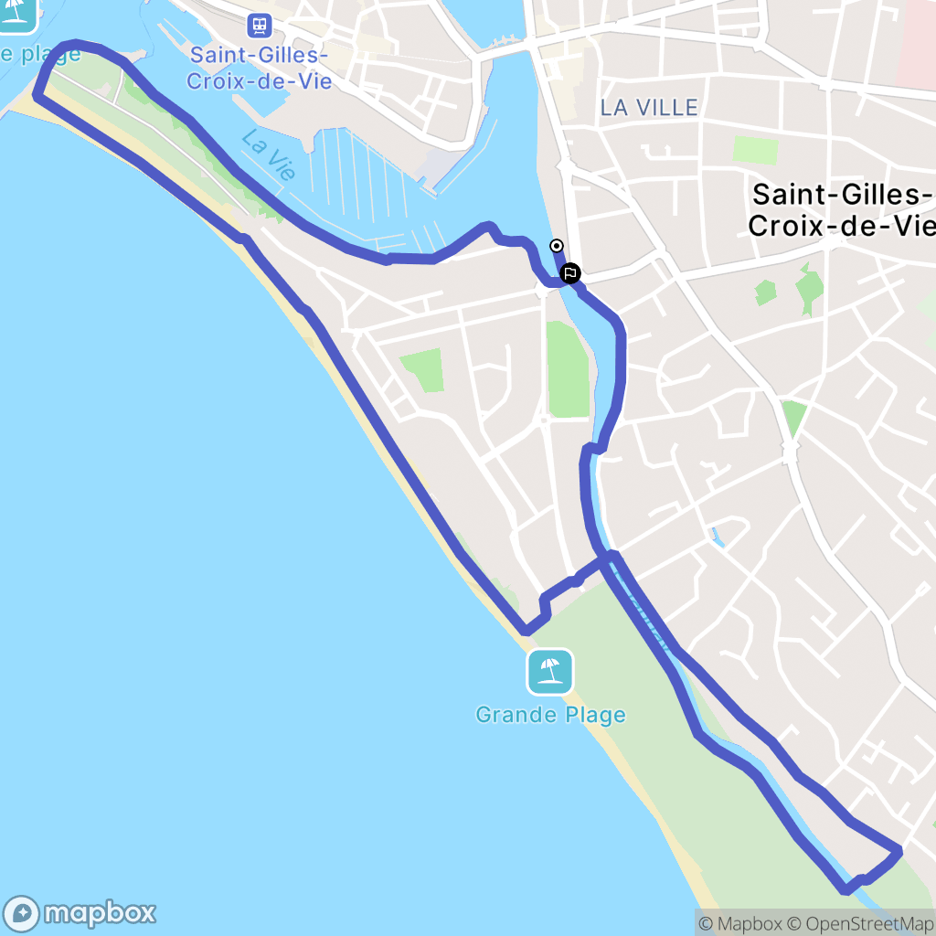 Saint-Gilles-Croix-de-Vie : carte du parcours de randonnée - France
