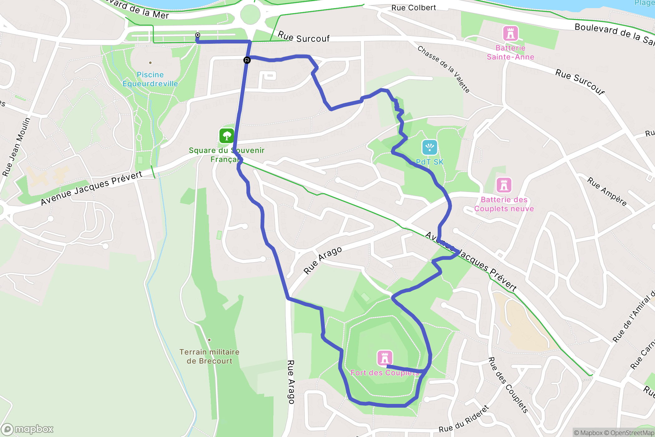 Équeurdreville-Hainneville : carte du parcours de randonnée - France