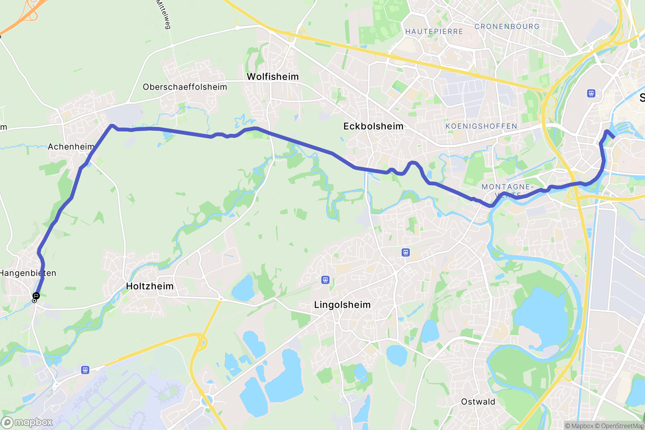 Hangenbieten : carte du parcours de randonnée - France