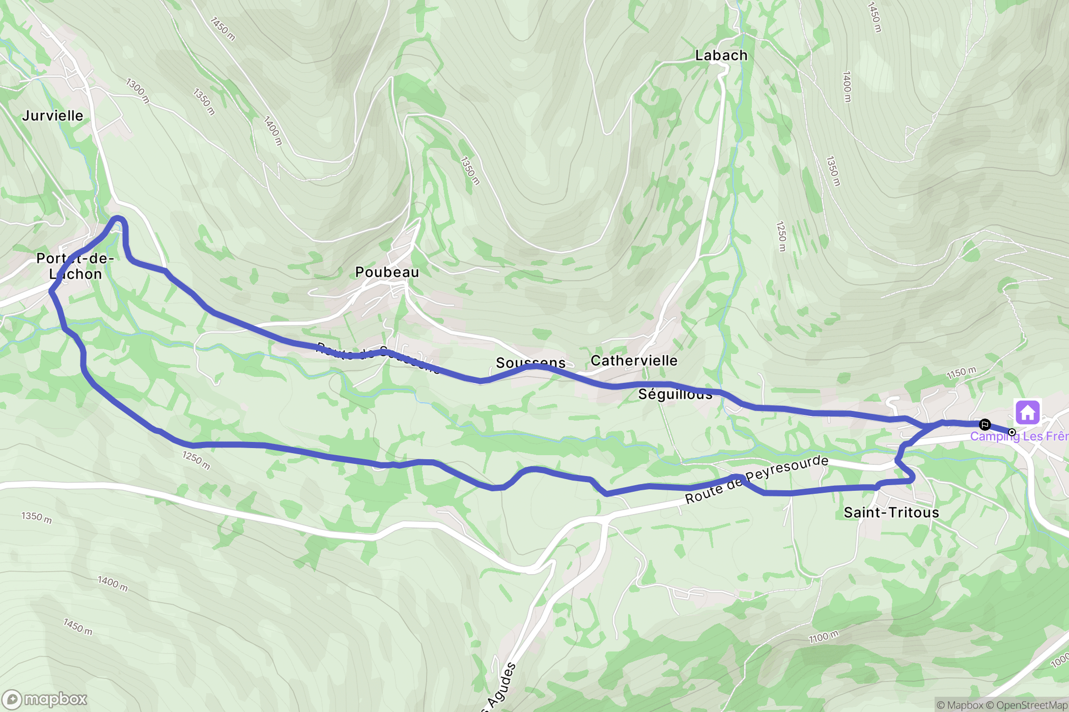 Garin : carte du parcours de randonnée - France