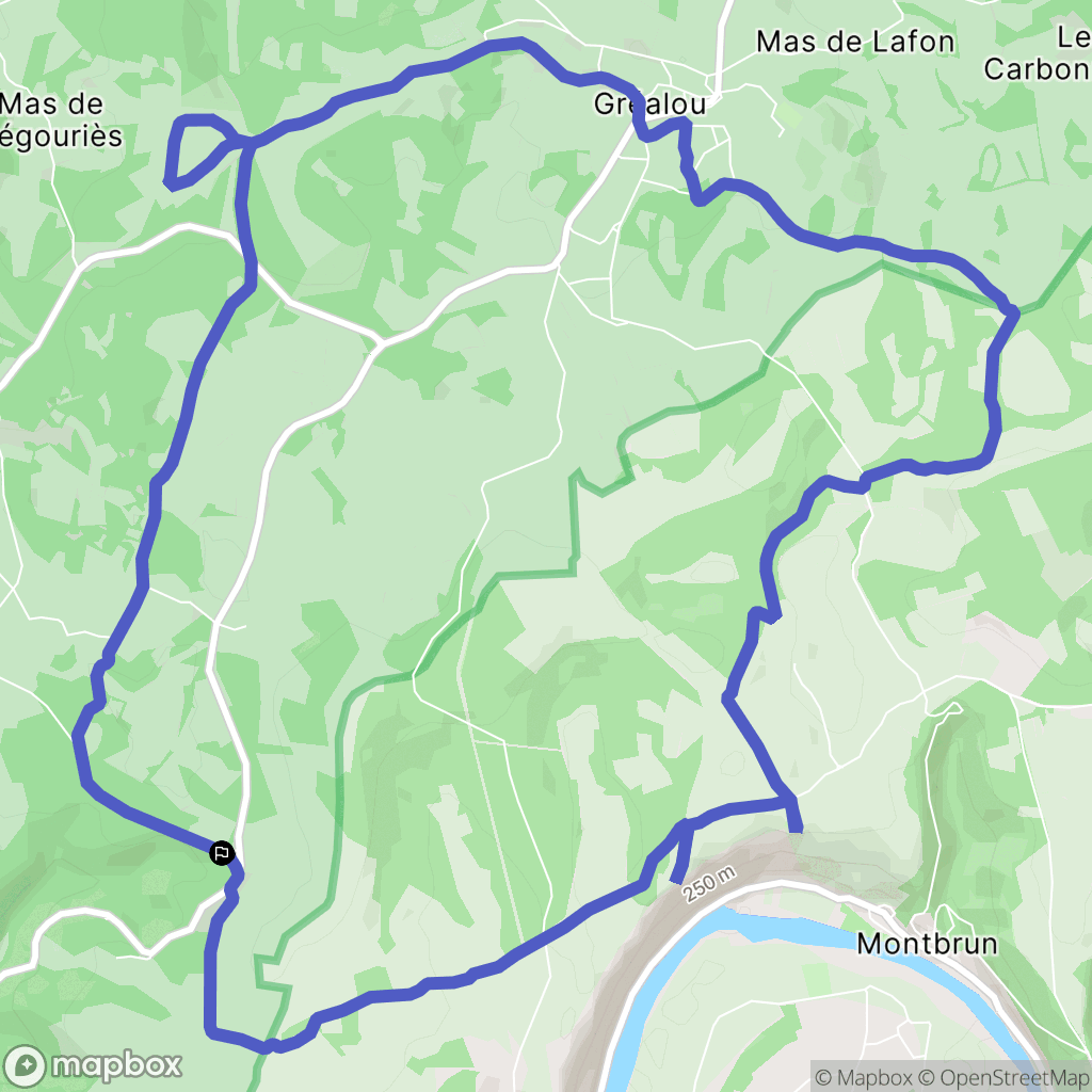 Cajarc : carte du parcours de randonnée - France