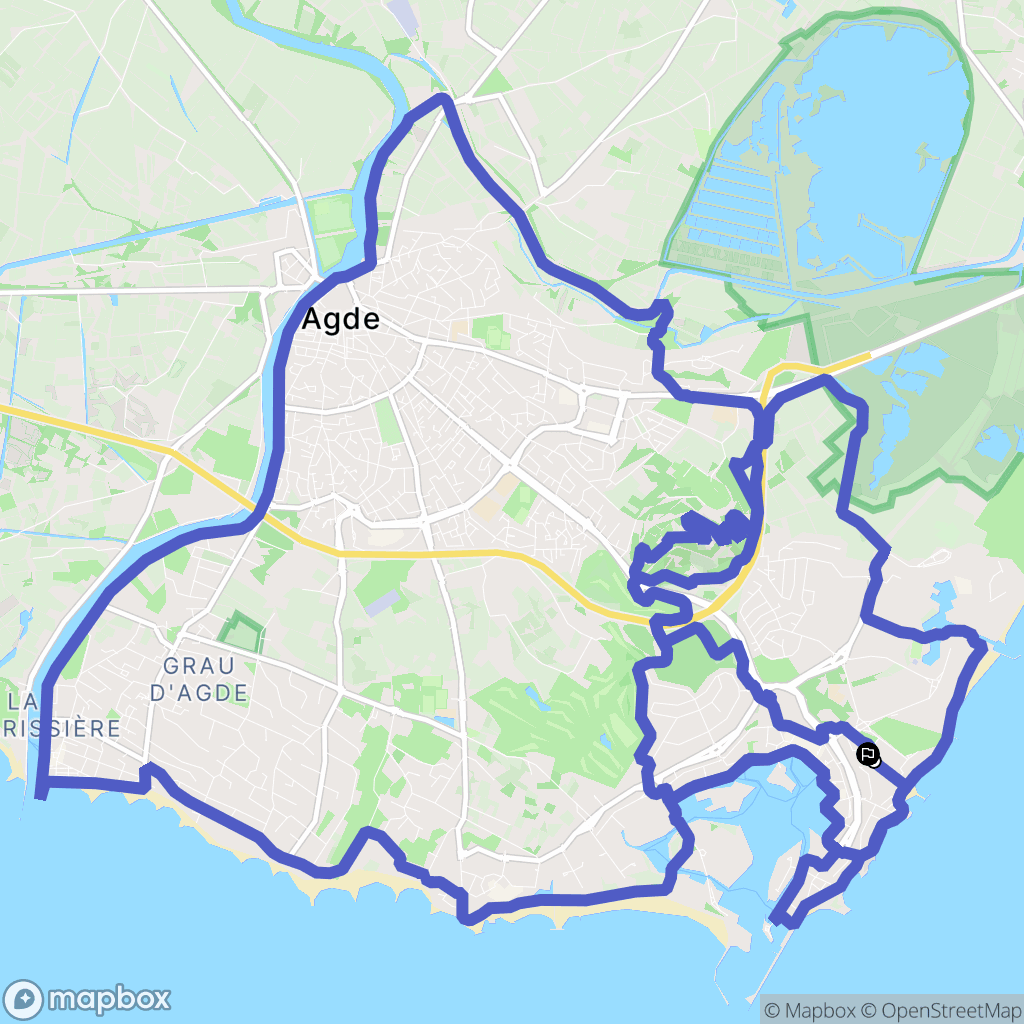 Agde : carte du parcours de randonnée - France