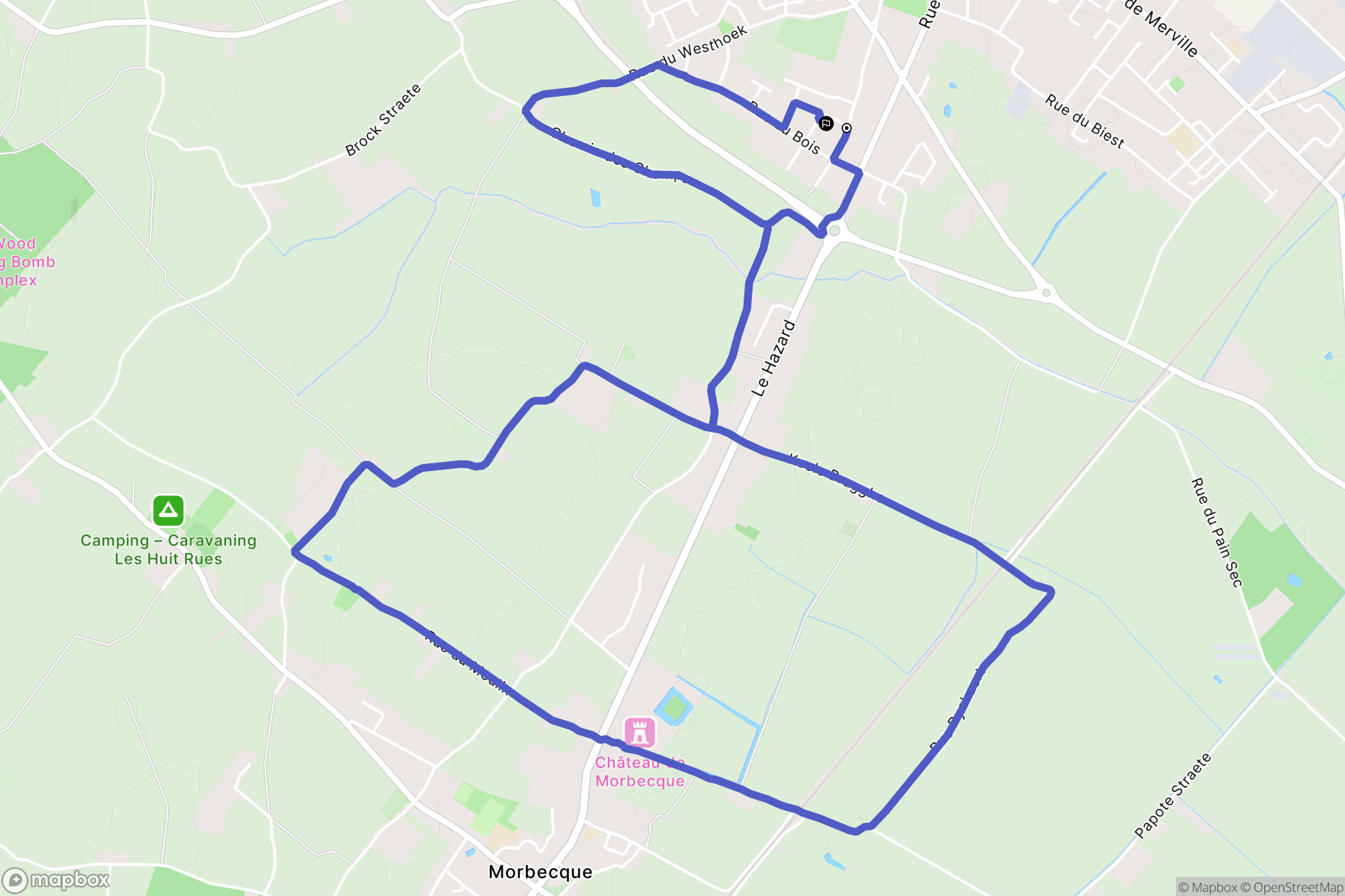 Hazebrouck : carte du parcours de randonnée - France