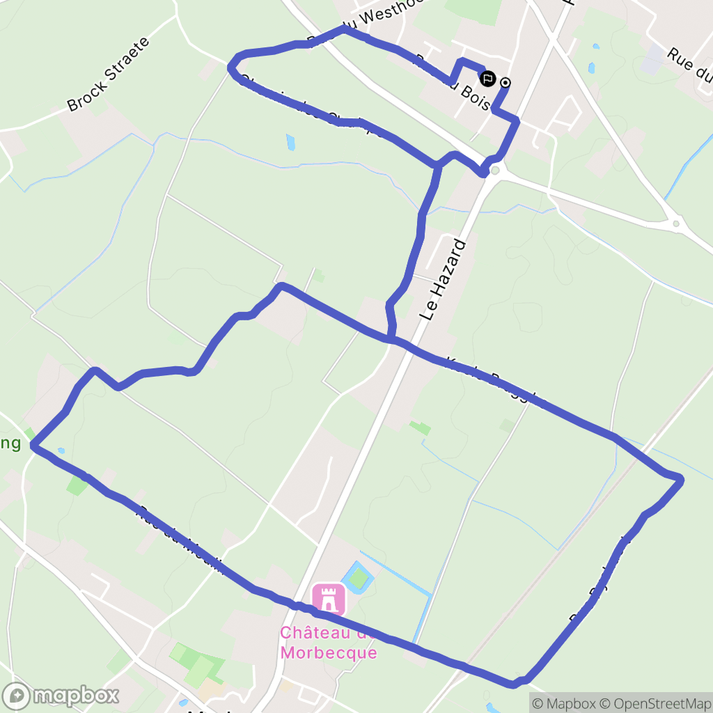 Hazebrouck : carte du parcours de randonnée - France