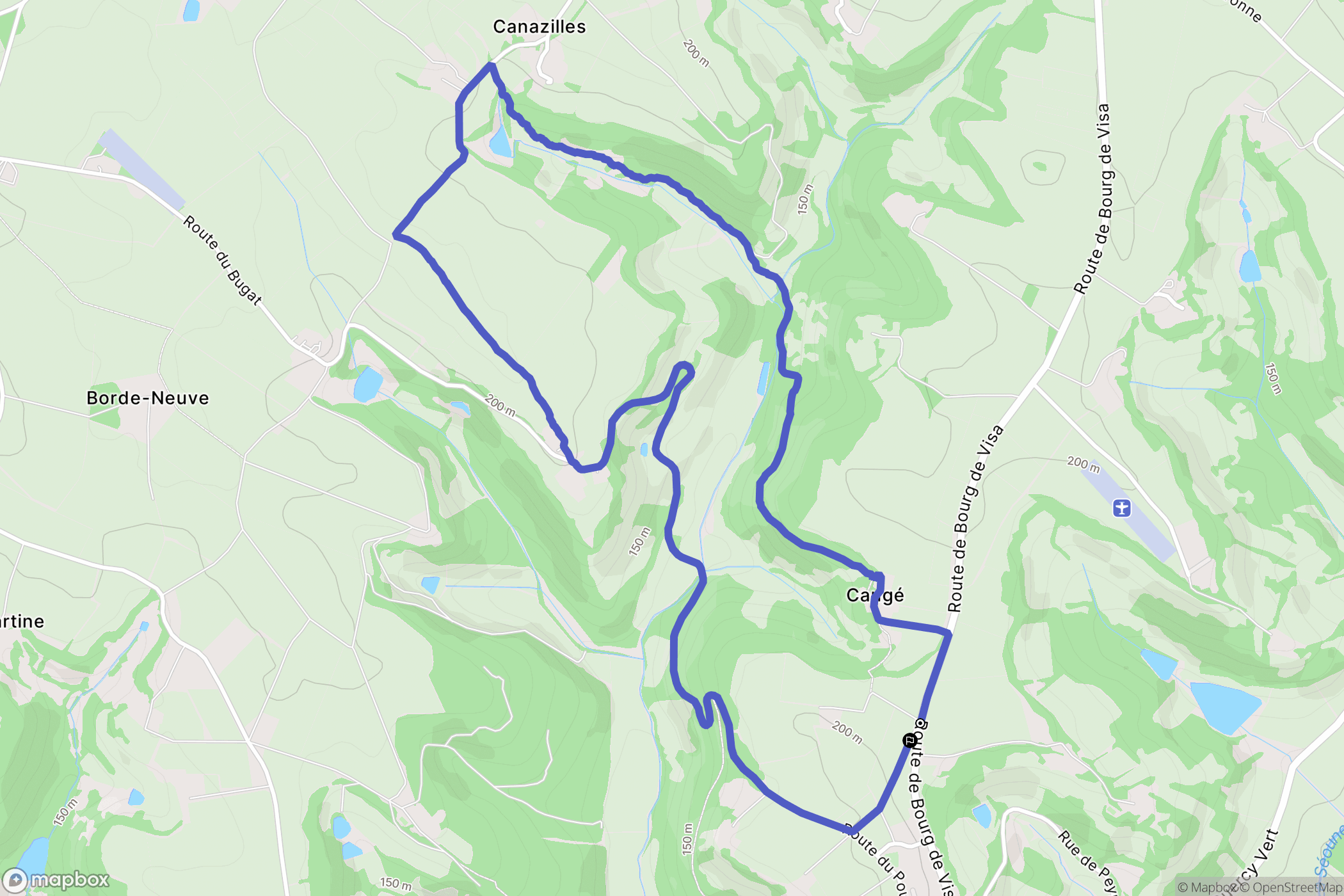 Brassac : carte du parcours de randonnée - France