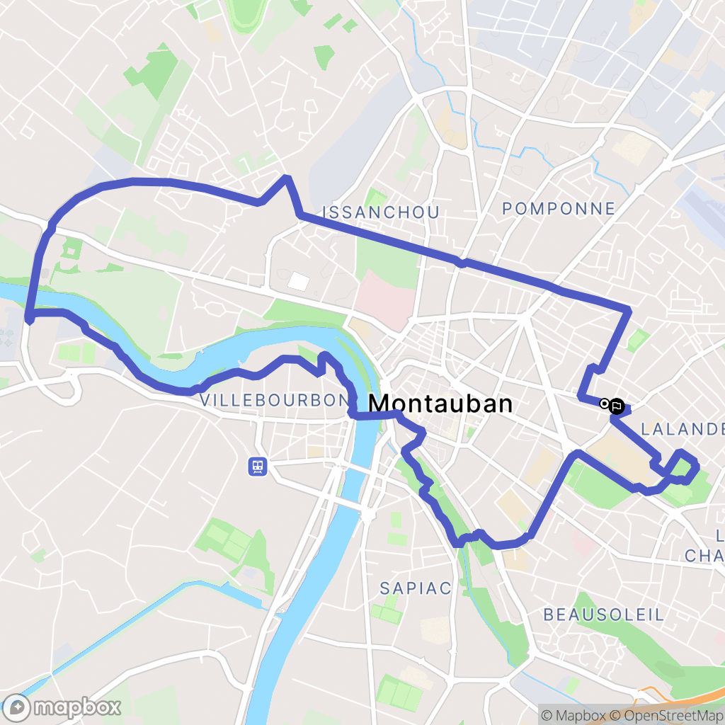Montauban : carte du parcours de randonnée - France