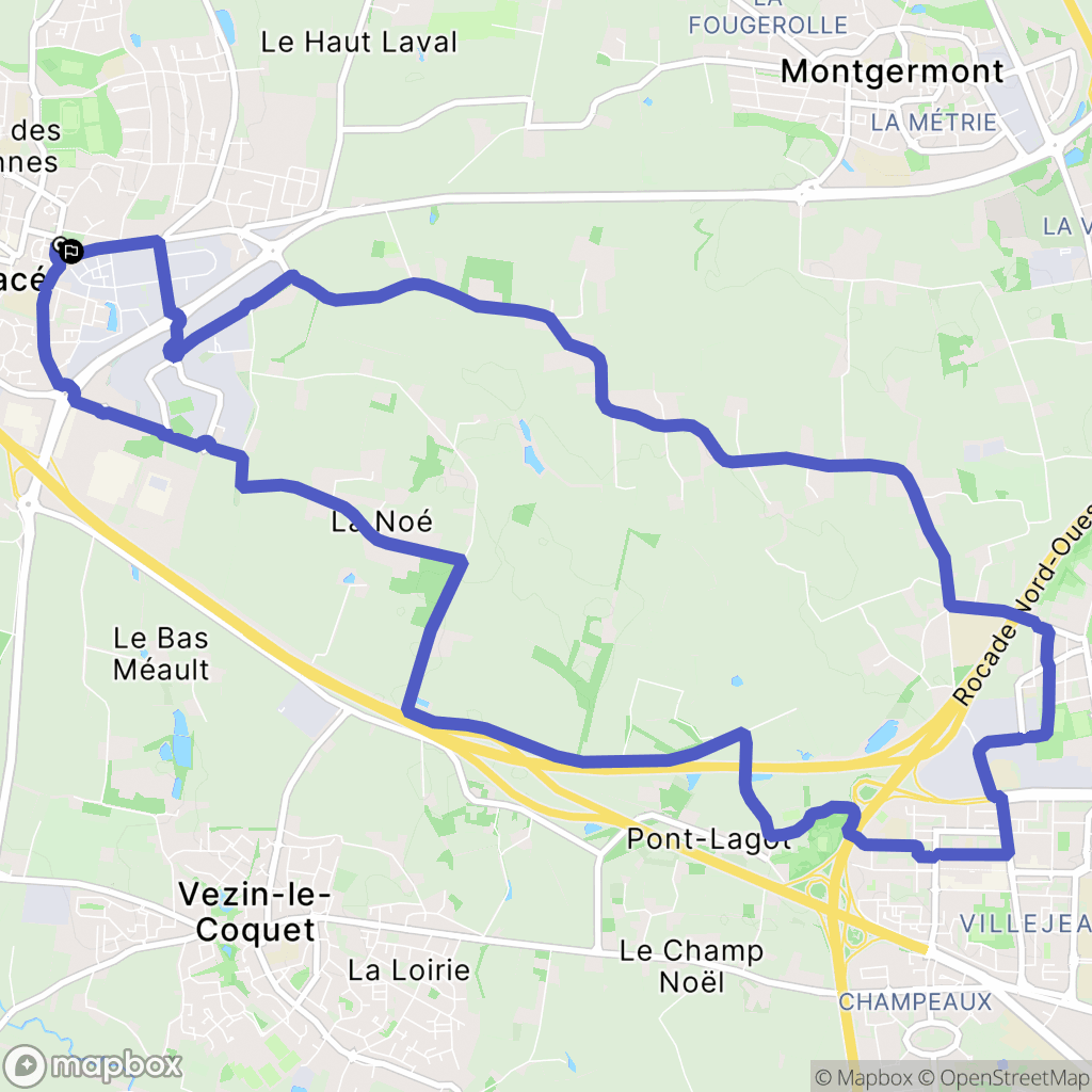 Pacé : carte du parcours de randonnée - France