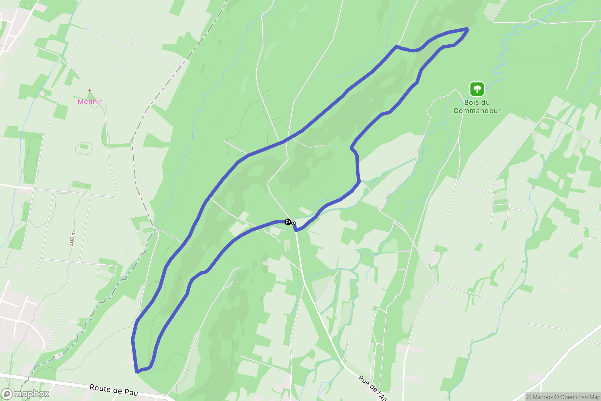 Ibos : carte du parcours de randonnée - France