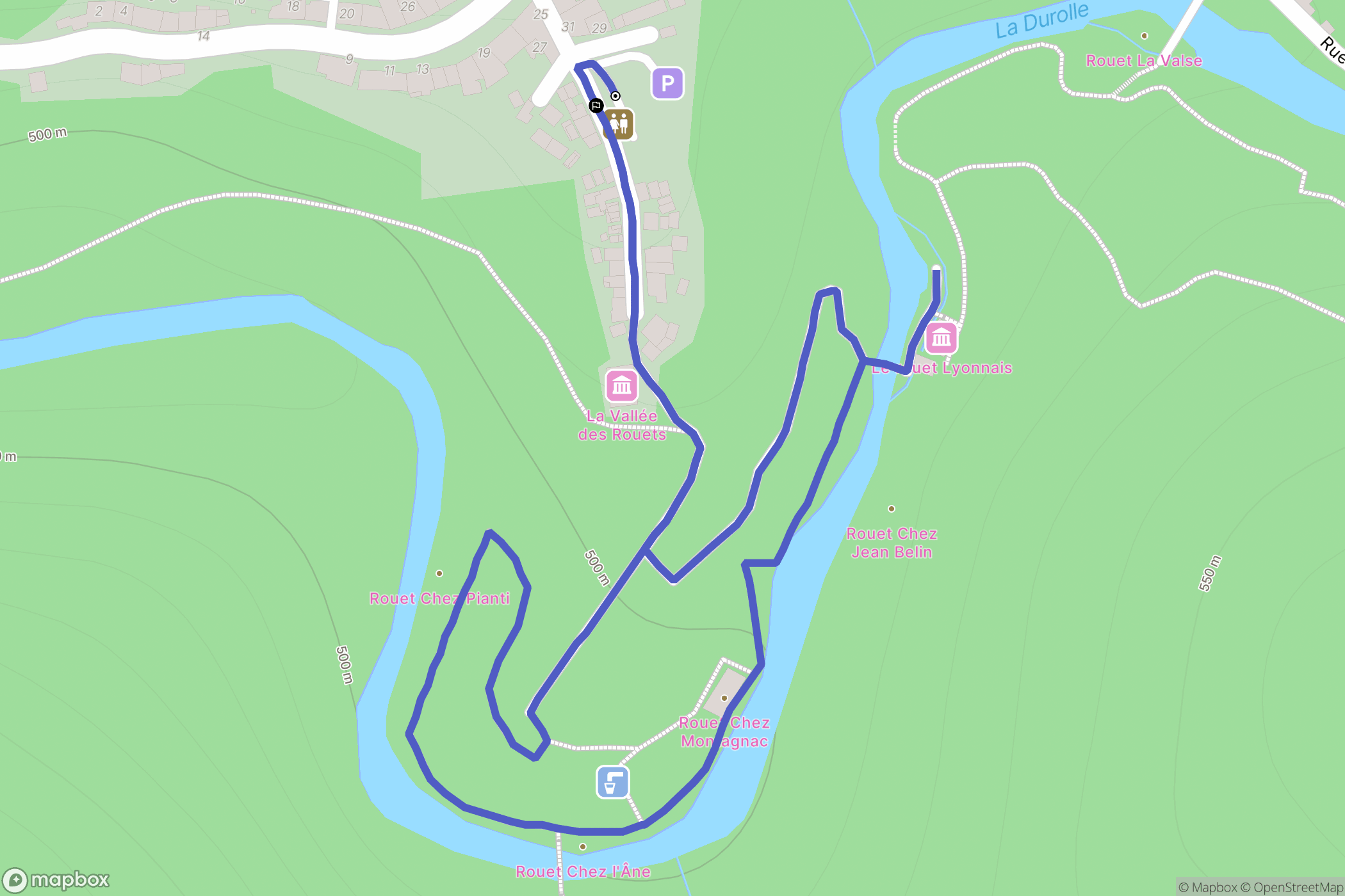 Château Gaillard : carte du parcours de randonnée - France