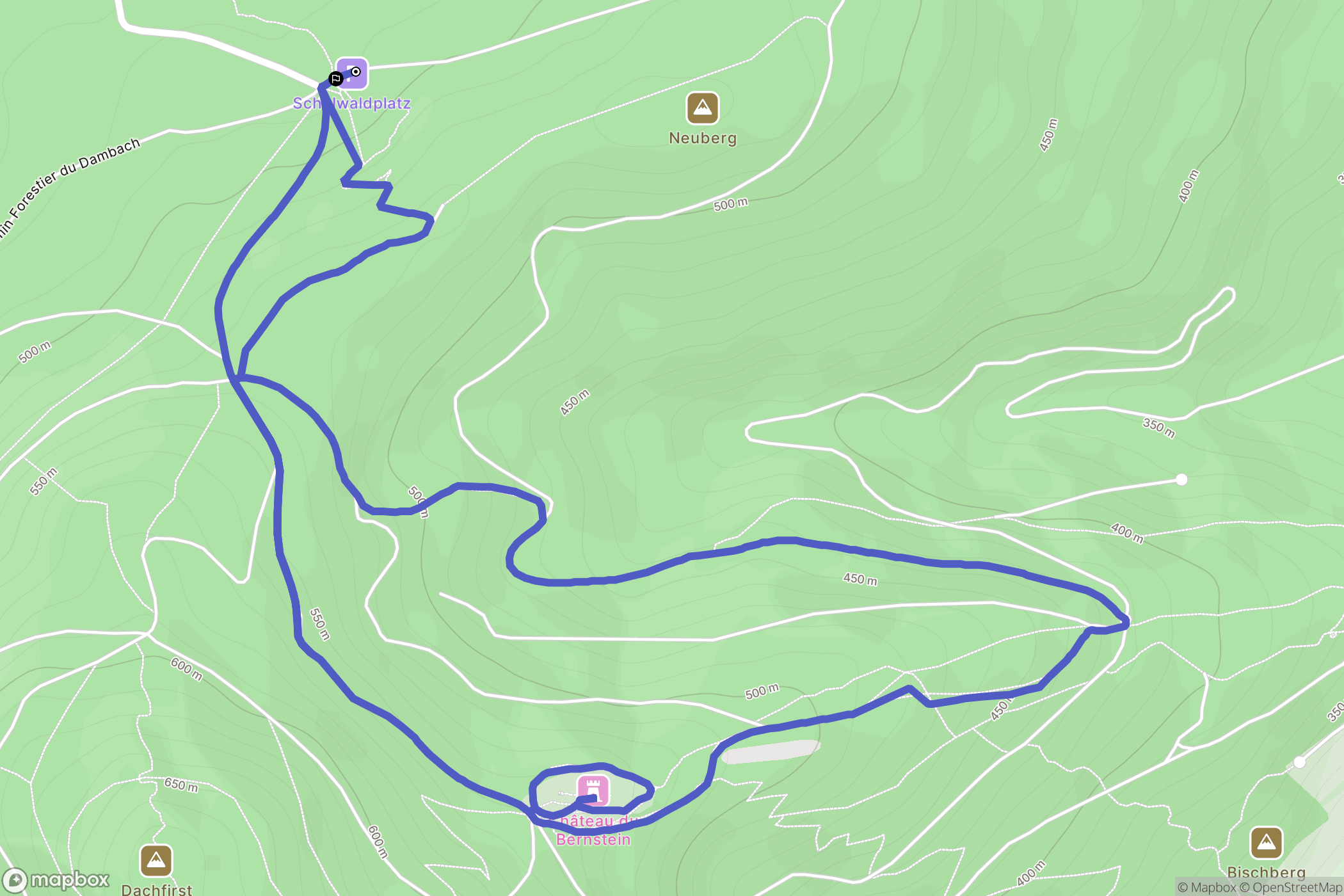 Saint Pierre des Bois : carte du parcours de randonnée - France