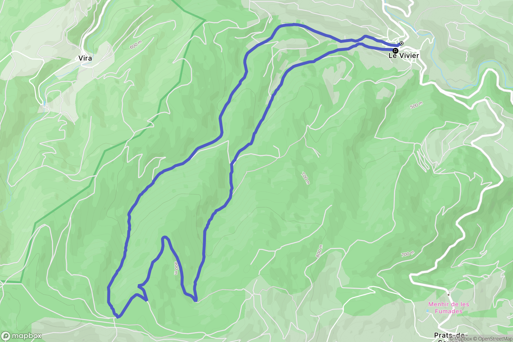 Le Vivier : carte du parcours de randonnée - France