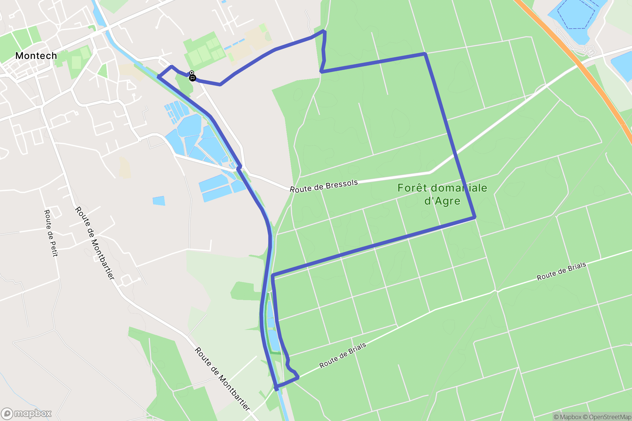 Montech : carte du parcours de randonnée - France