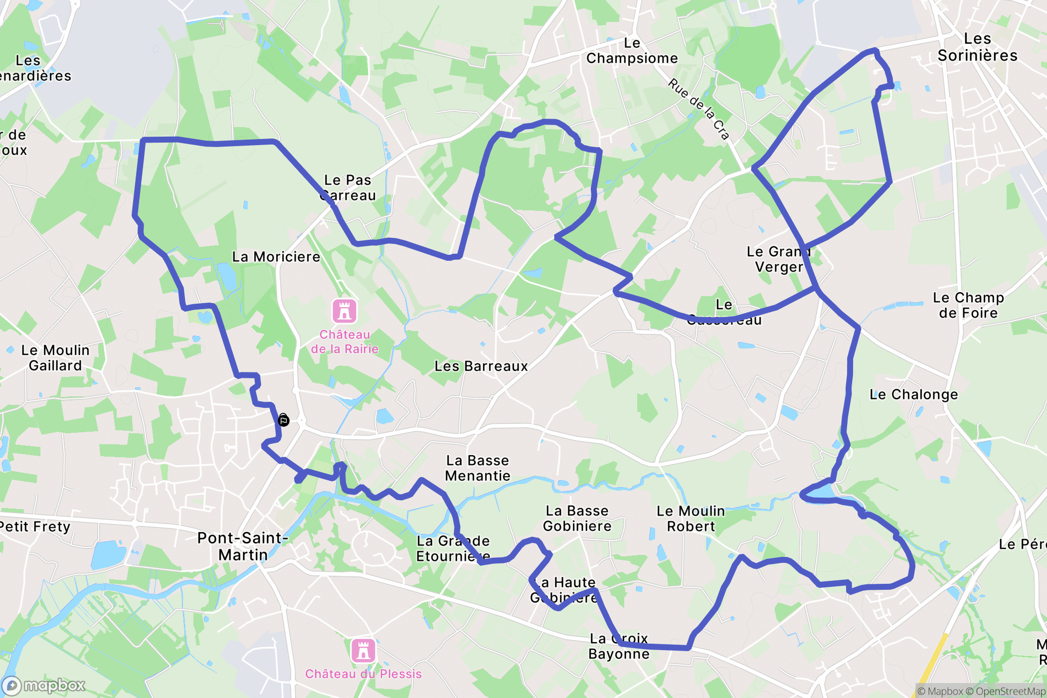 Pont-Saint-Martin : carte du parcours de randonnée - France
