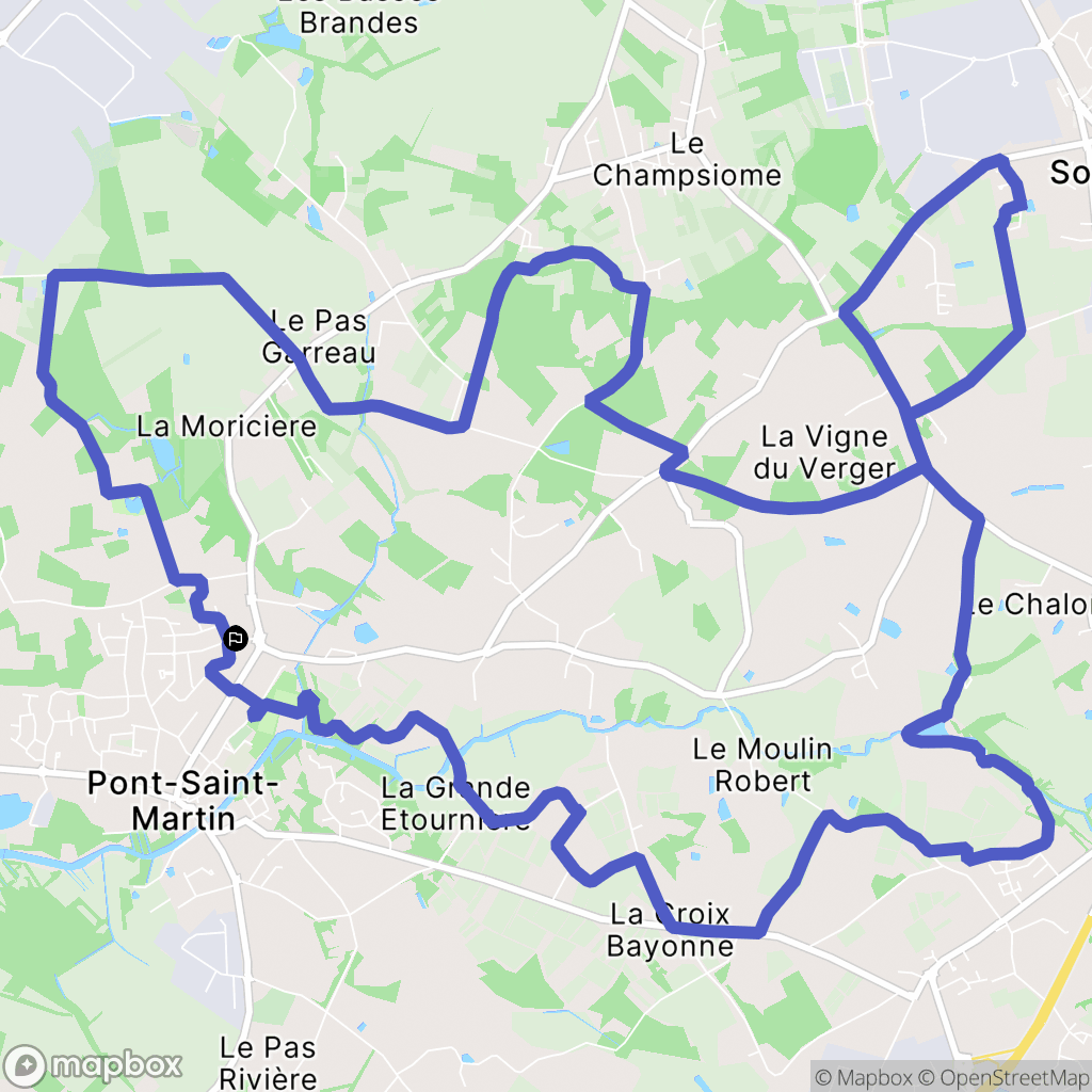 Pont-Saint-Martin : carte du parcours de randonnée - France