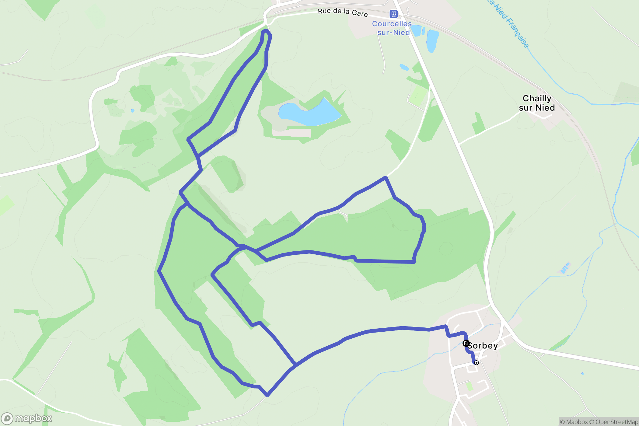 Sorbey : carte du parcours de randonnée - France