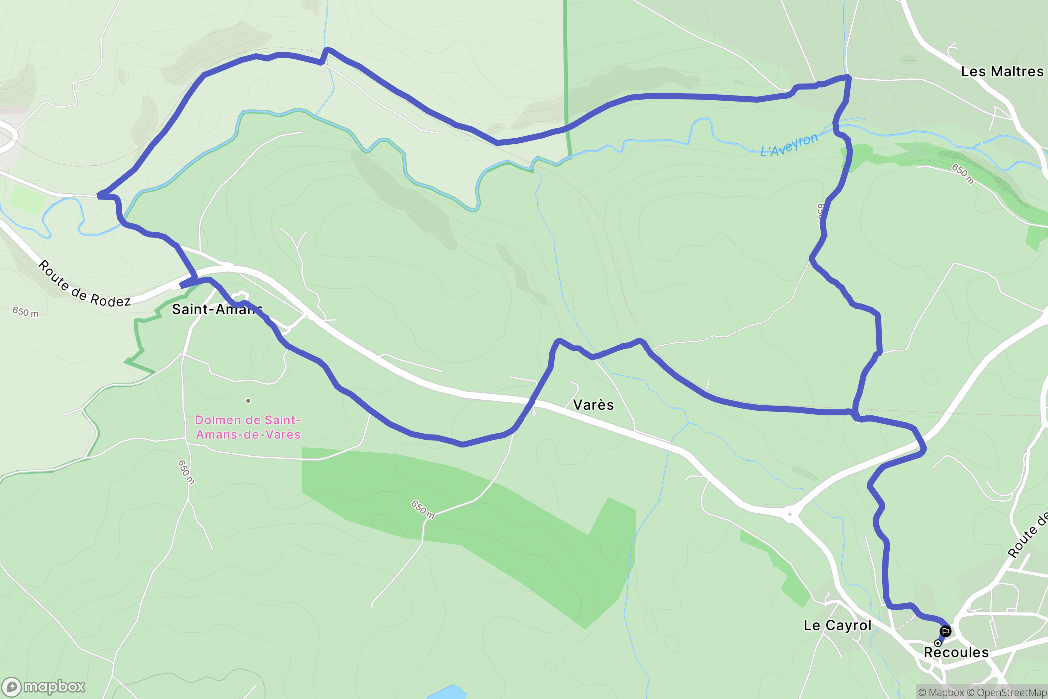 Sévérac-d'Aveyron : carte du parcours de randonnée - France