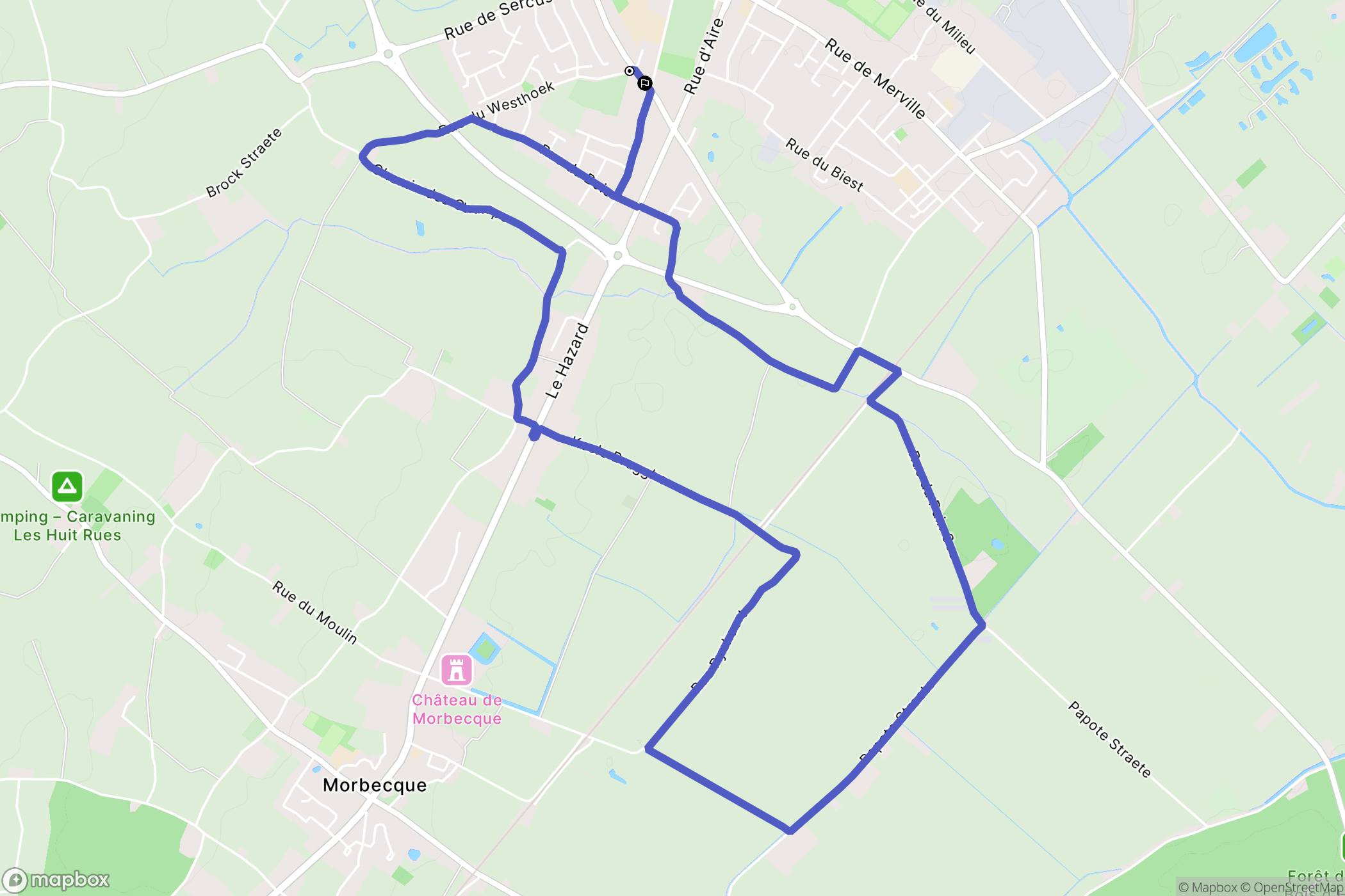 Hazebrouck : carte du parcours de randonnée - France