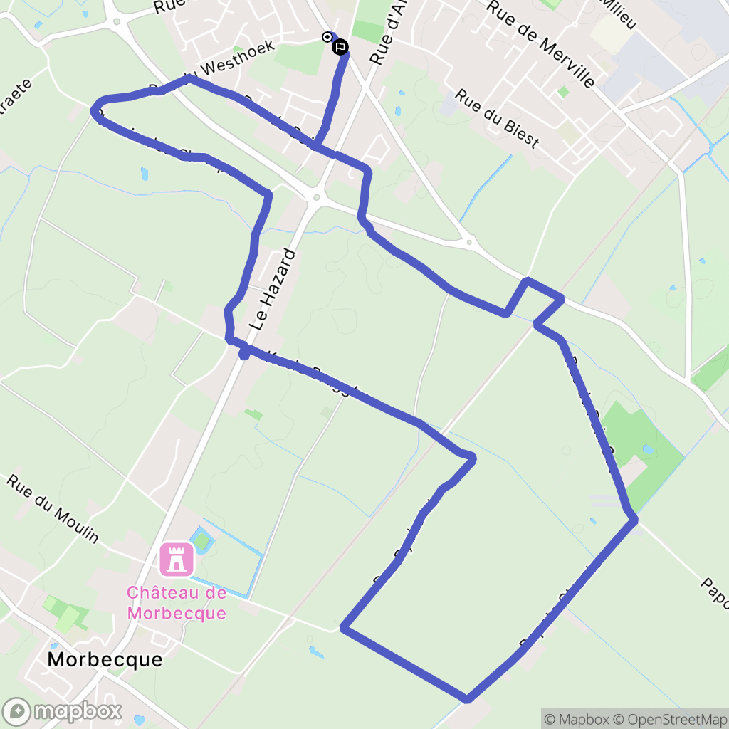 Hazebrouck : carte du parcours de randonnée - France