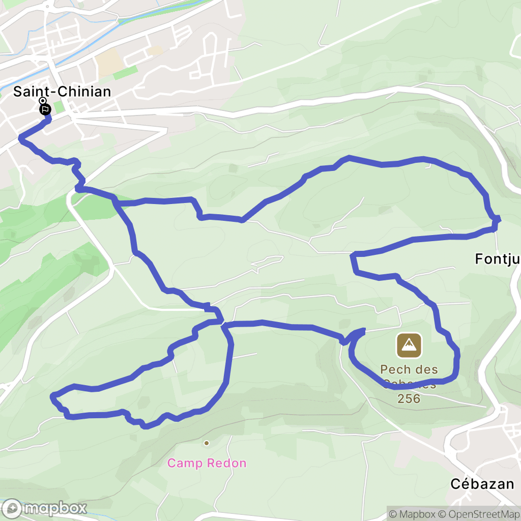 Saint-Chinian : carte du parcours de randonnée - France