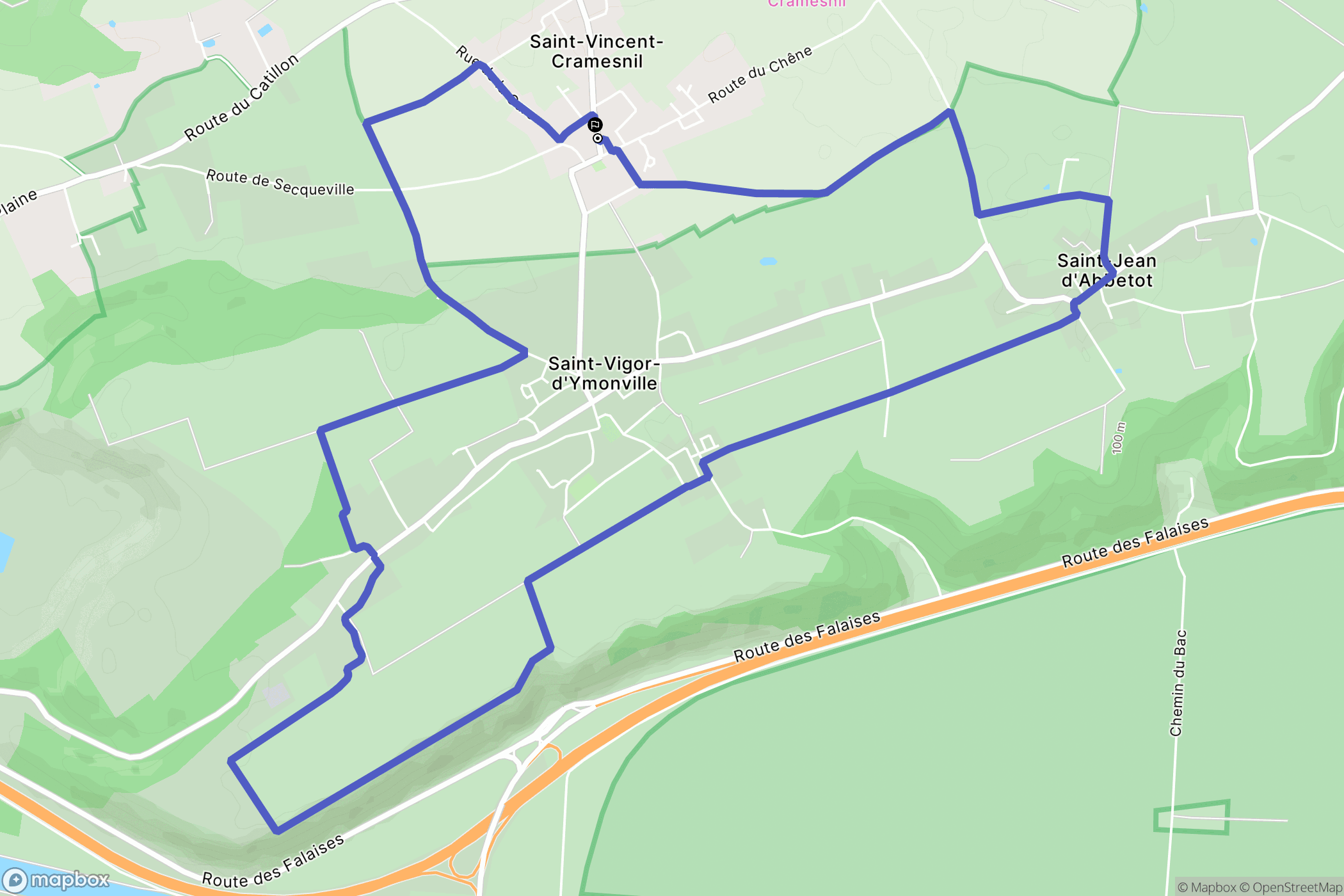 Saint-Vincent-Cramesnil : carte du parcours de randonnée - France