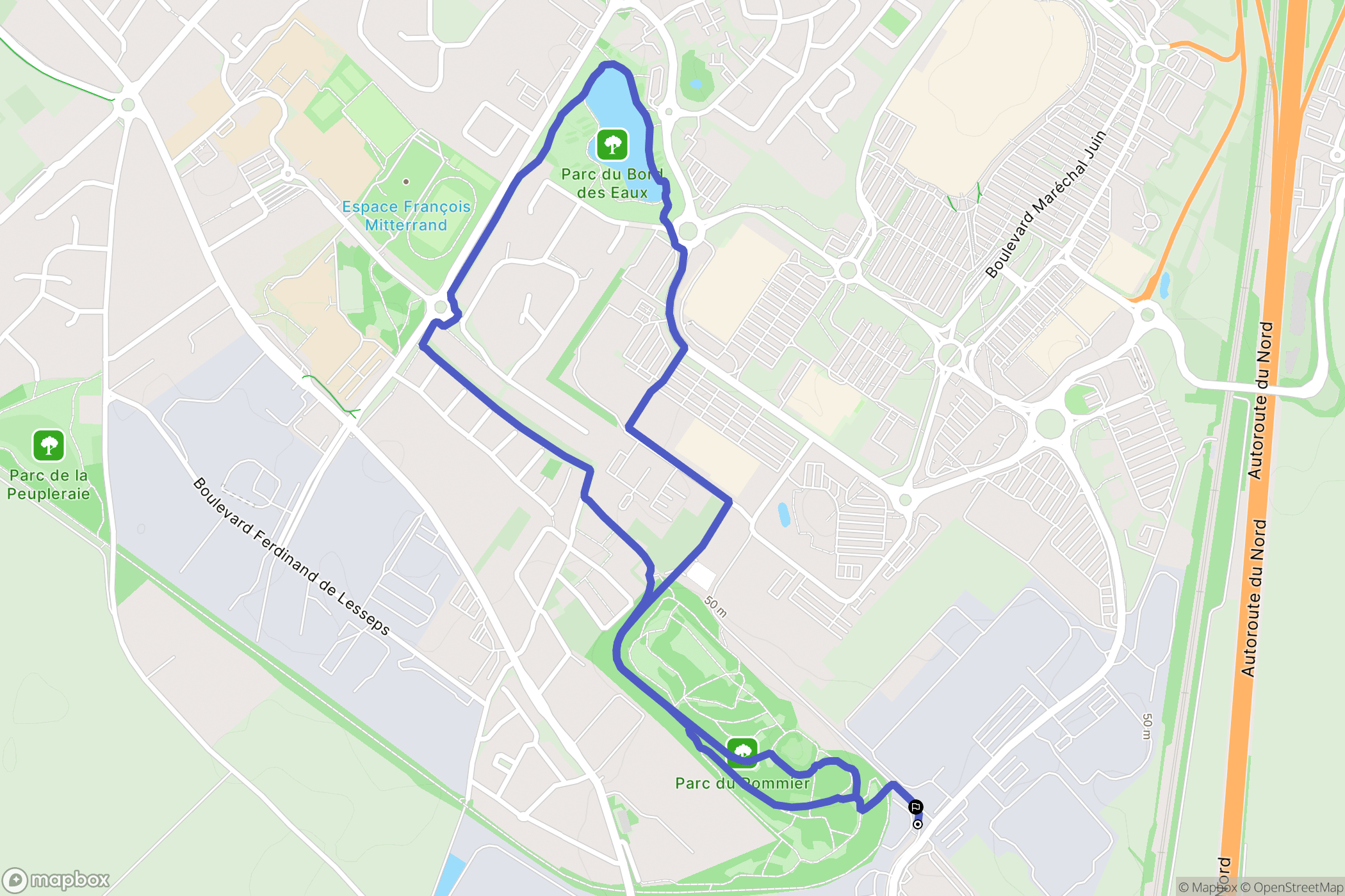 Hénin-Beaumont : carte du parcours de randonnée - France