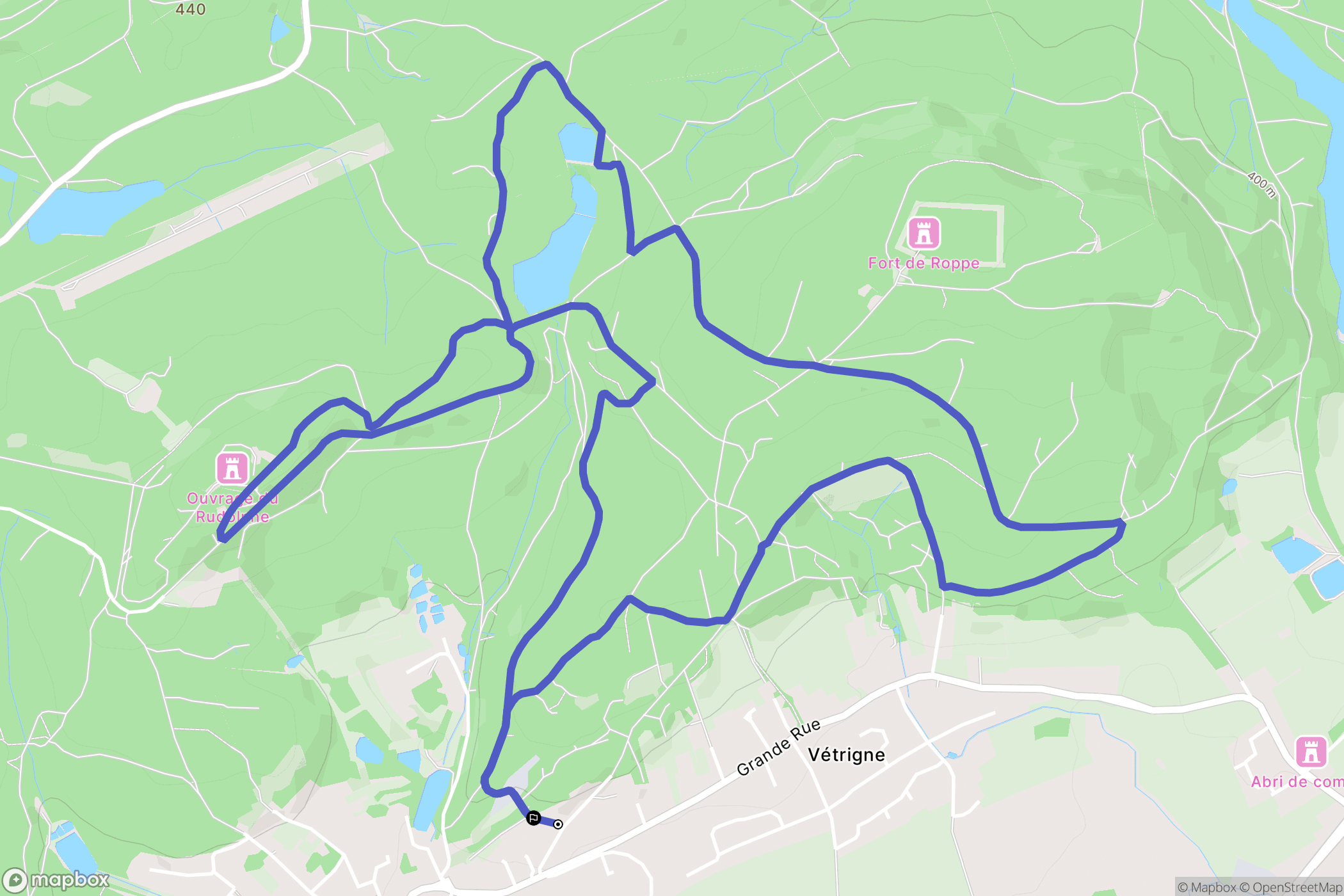 Offemont : carte du parcours de randonnée - France