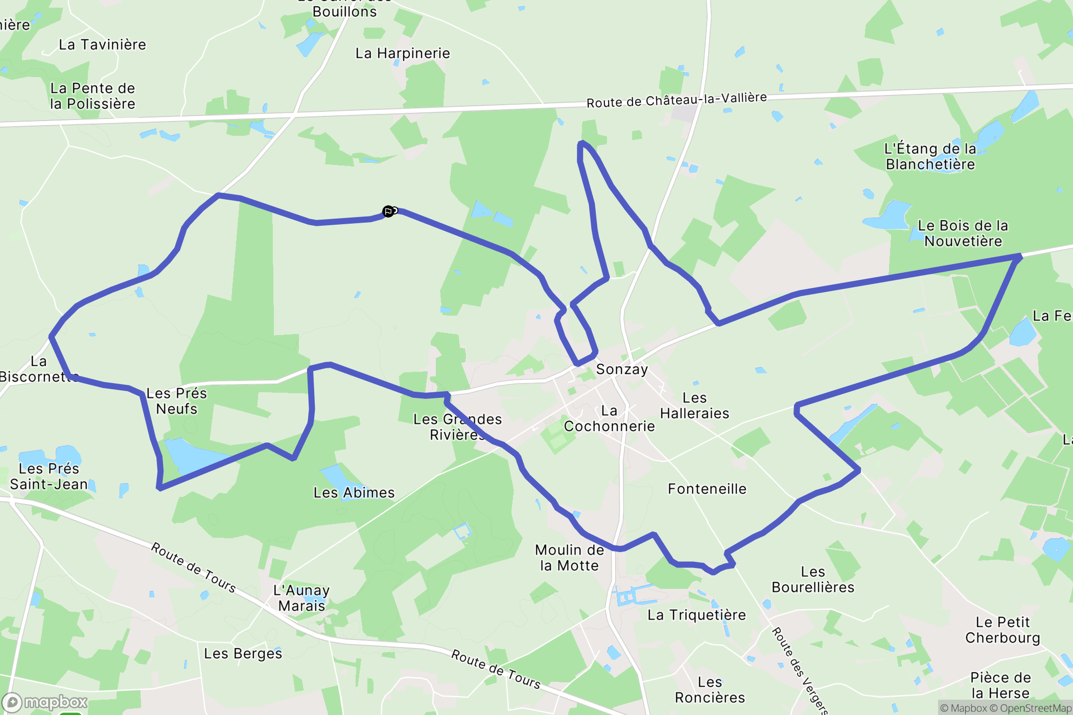 Sonzay : carte du parcours de randonnée - France