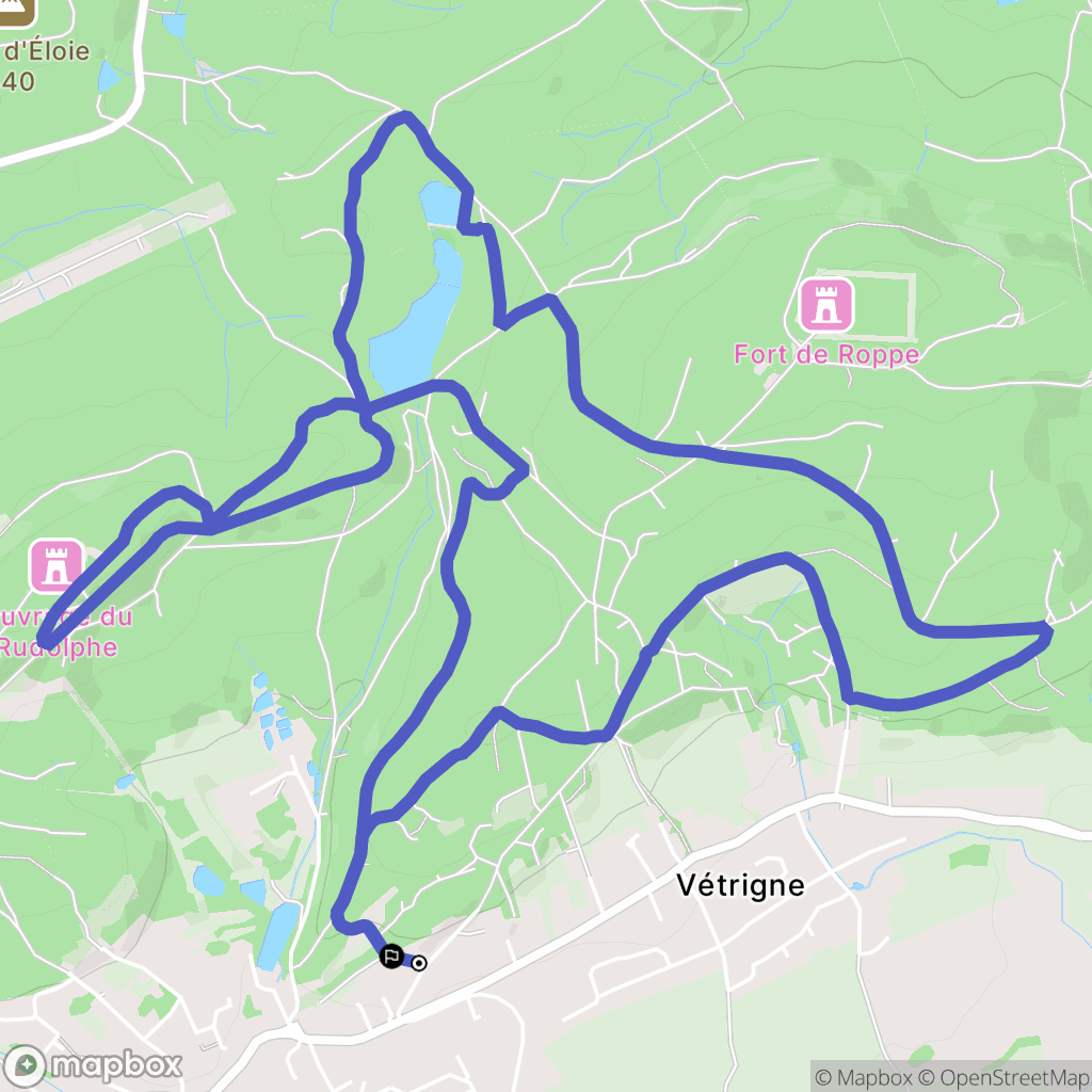 Offemont : carte du parcours de randonnée - France
